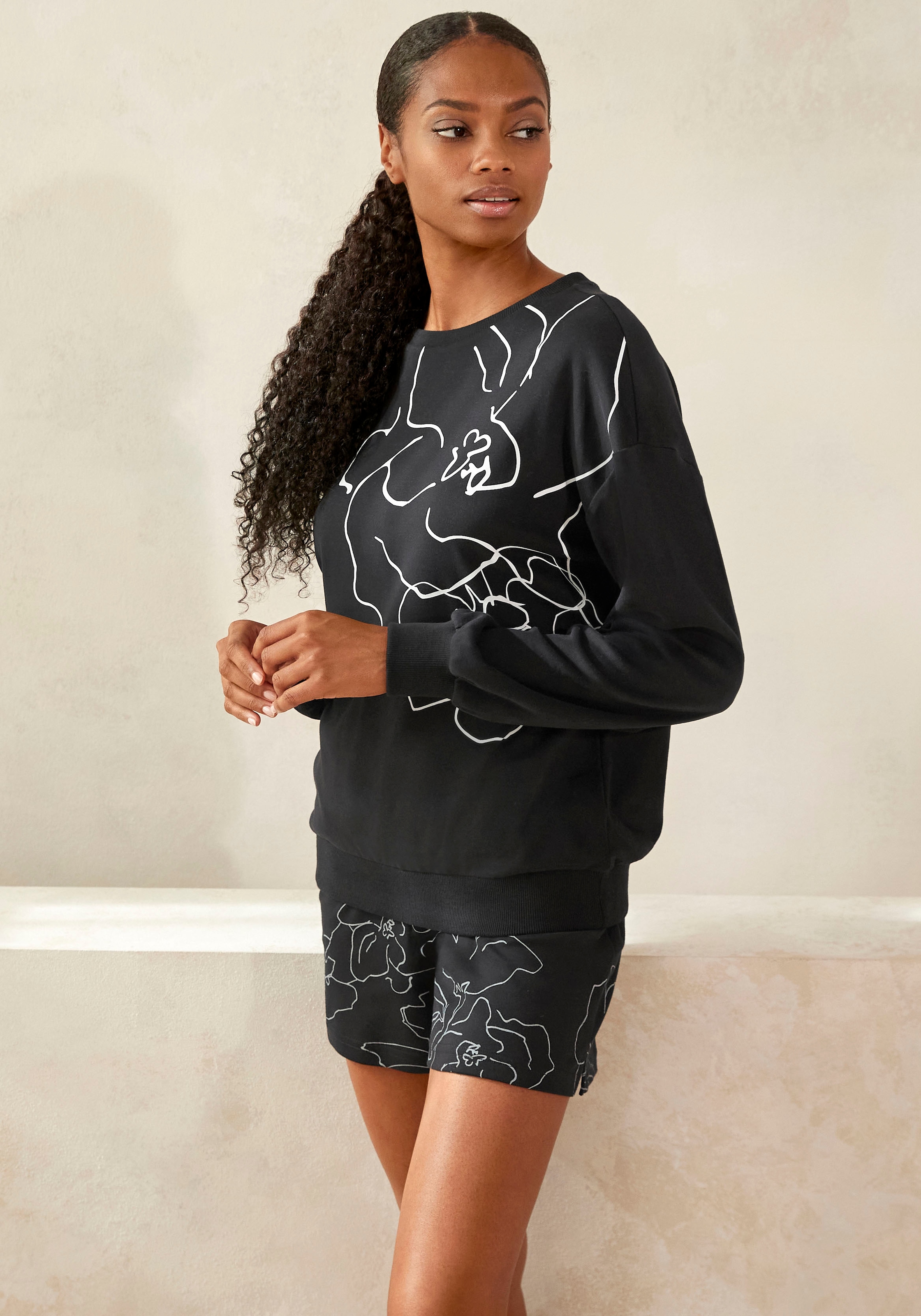 LASCANA Sweatshirt, mit Druck, Loungewear
