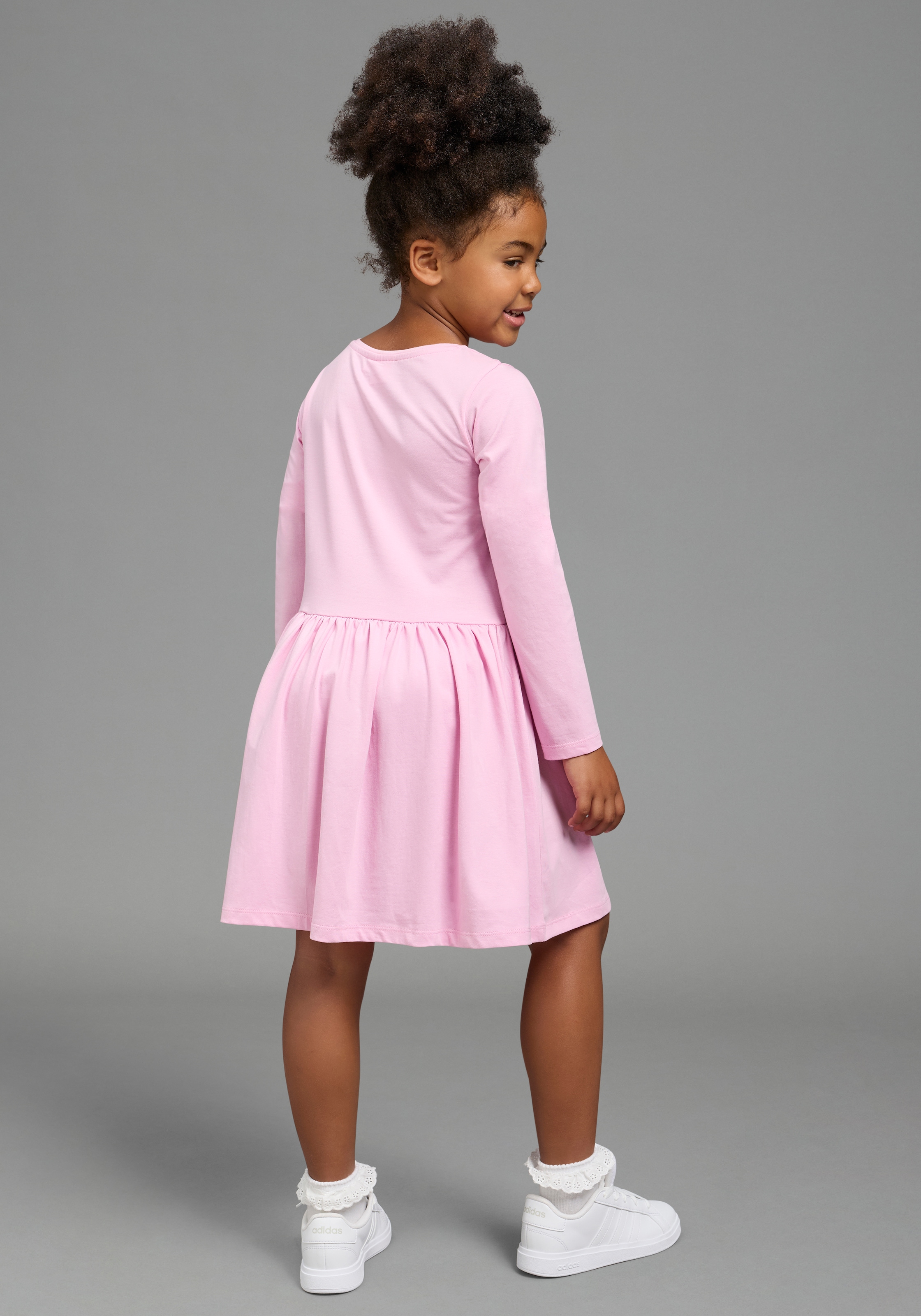 KIDSWORLD Jerseykleid »MINNIE MOUSE Kleid, Disney« Jerseykleid, mit Rundhalsausschnitt, bedruckt, mit Glitzerdruck