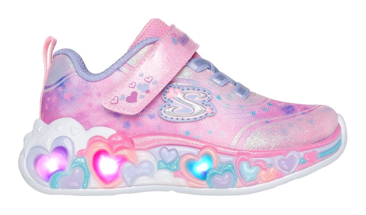 Skechers Lauflernschuh »ETERNAL HEART LIGHTS«, Blink,-Klettschuh mit Herz-Applikation, Größenschablone zum Download