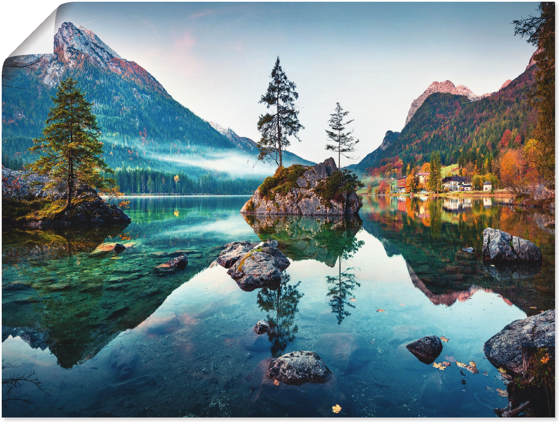 Artland Wandbild »Herbstszene des Hintersee vor Alpen«, Seebilder, (1 St.)  bestellen online bei OTTO
