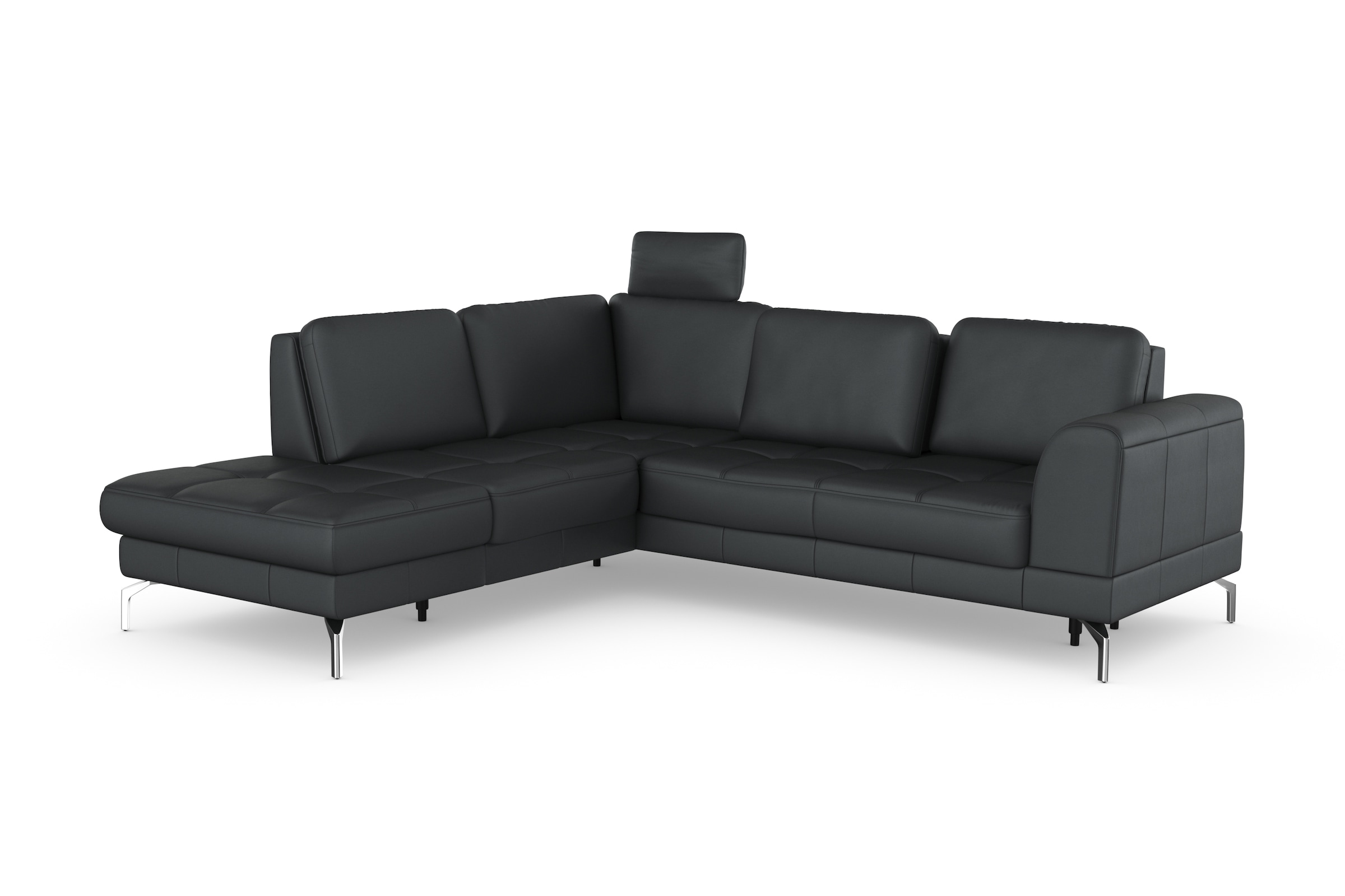 sit&more Ecksofa »Bendigo L-Form«, inklusive Sitztiefenverstellung, Bodenfreiheit 15 cm, in 2 Fußfarben