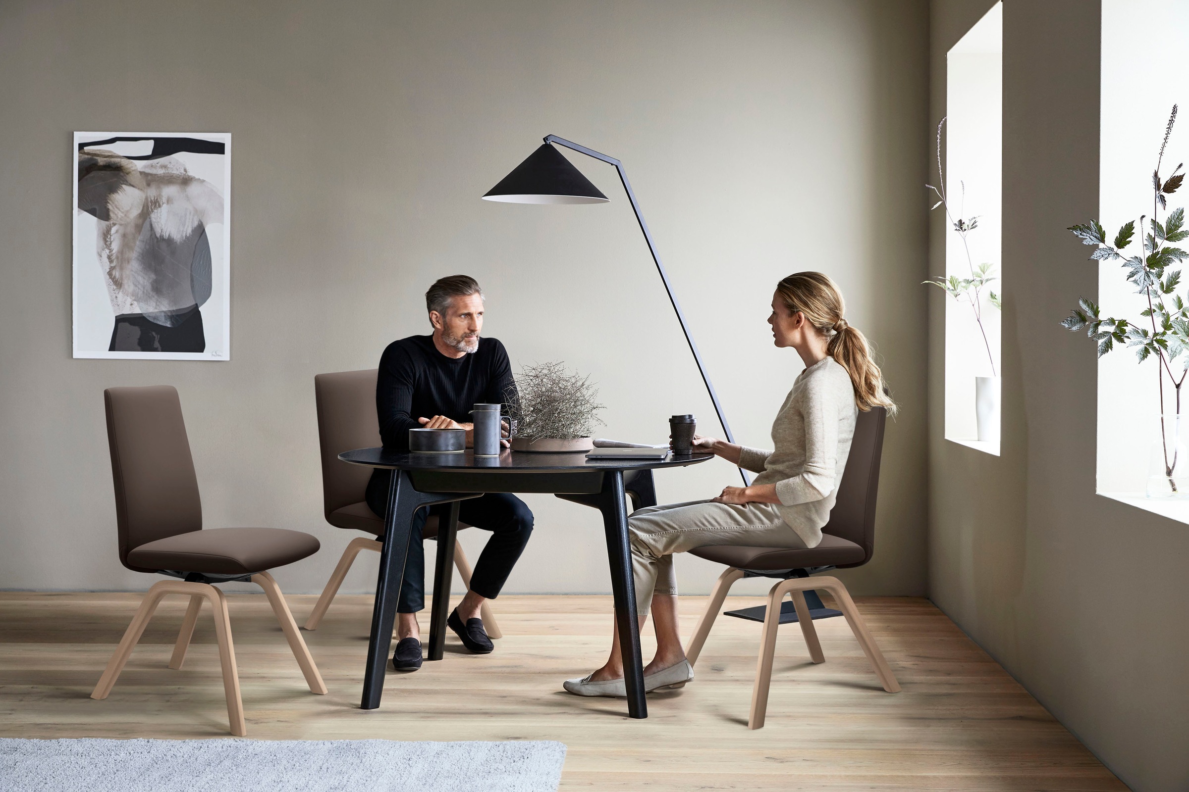 Stressless® Polsterstuhl »Laurel«, Leder BATICK, Low Back, Größe L, mit schräggestellten Beinen in Eiche gekalkt