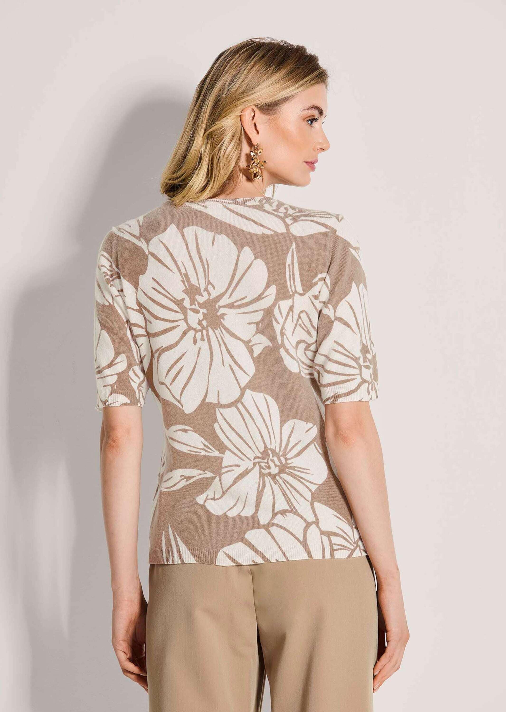 MADELEINE Longpullover »Kaschmirpullover Druckpullover mit Blüten-Print« Großformatige Blüten