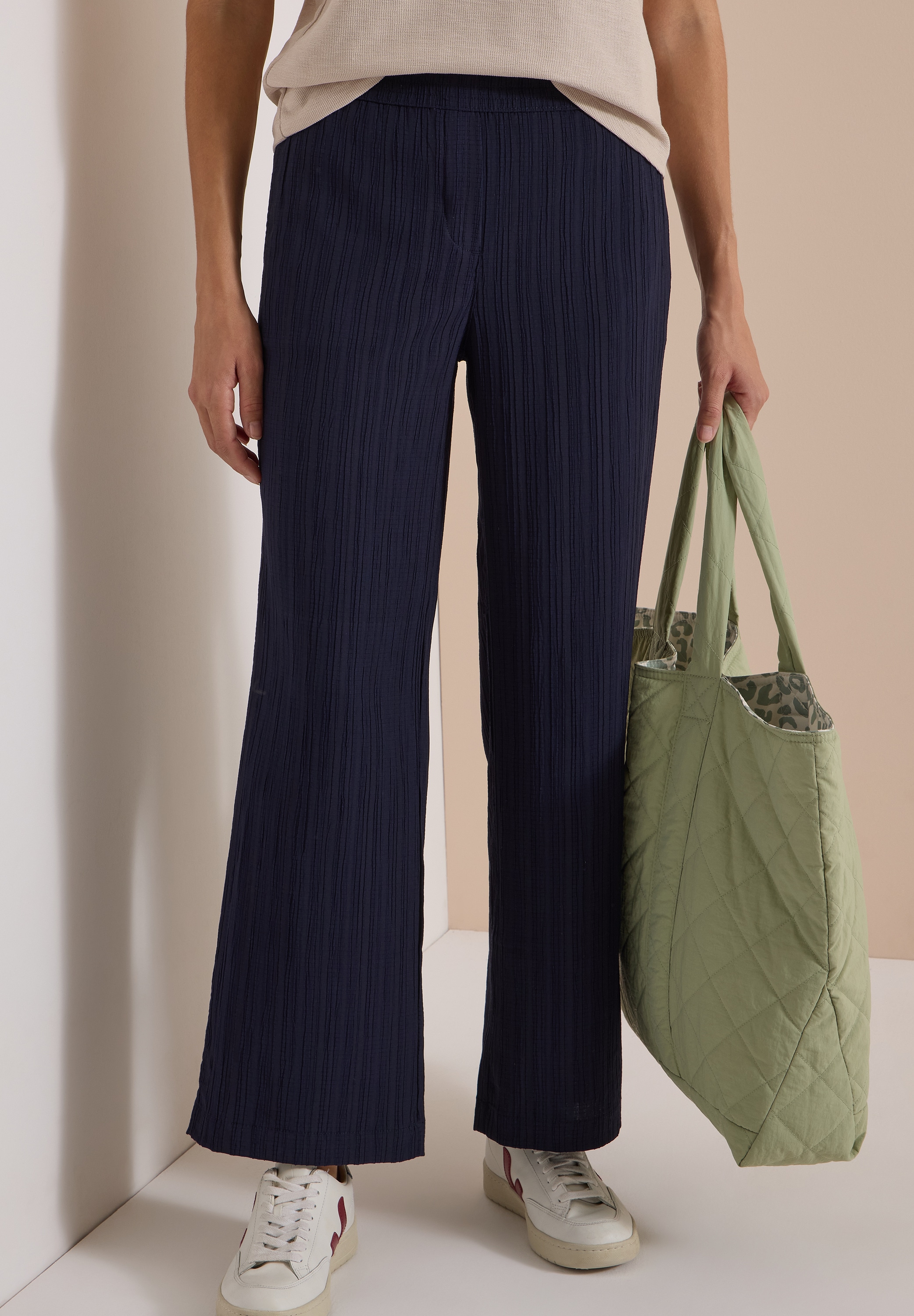 Cecil Stoffhose »Style Neele«  Sommerhose im Loose Fit mit Struktur-Streifen