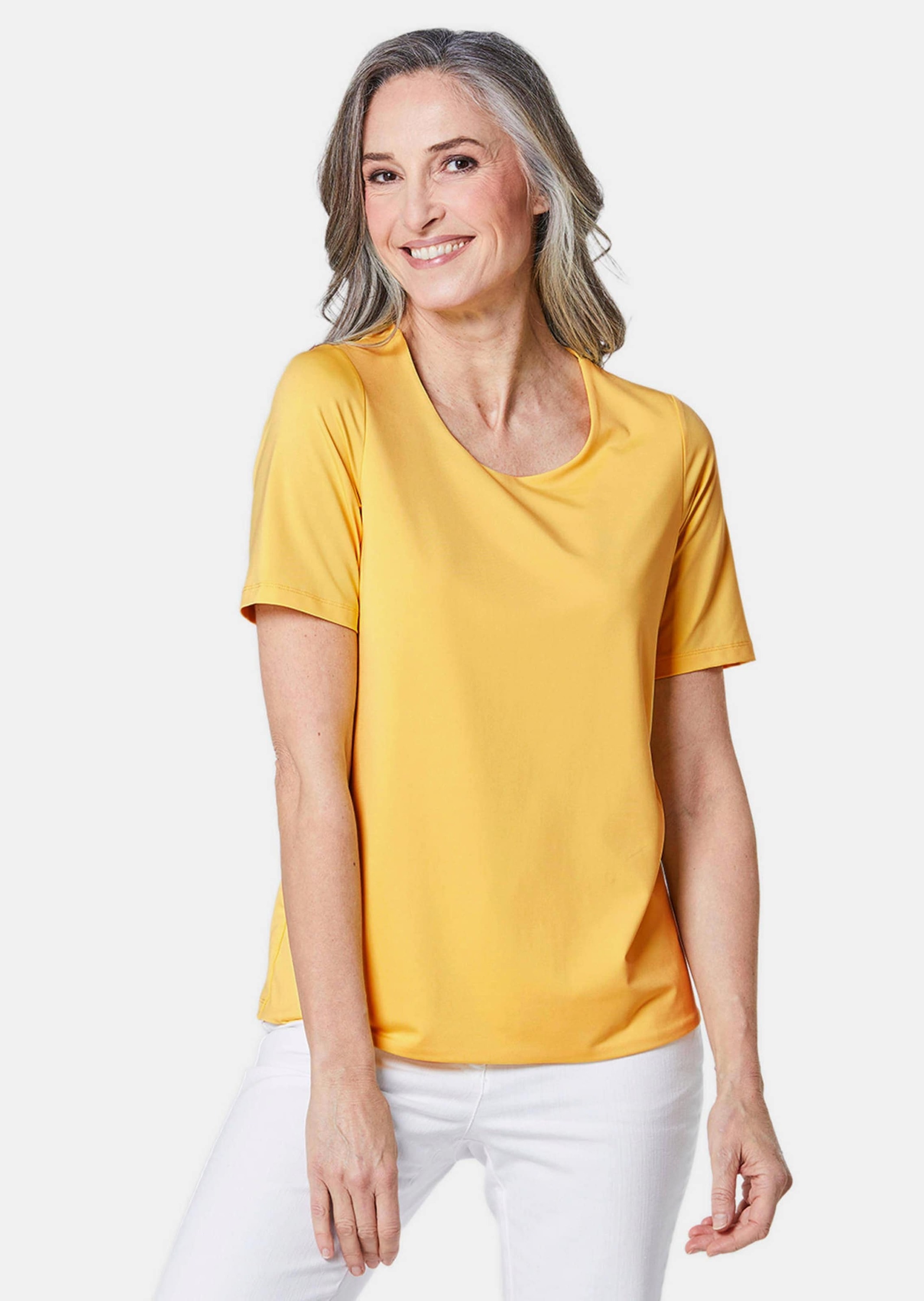 GOLDNER Langarm-Poloshirt »Kurzgröße Gepflegtes Shirt in formstabiler Ware«