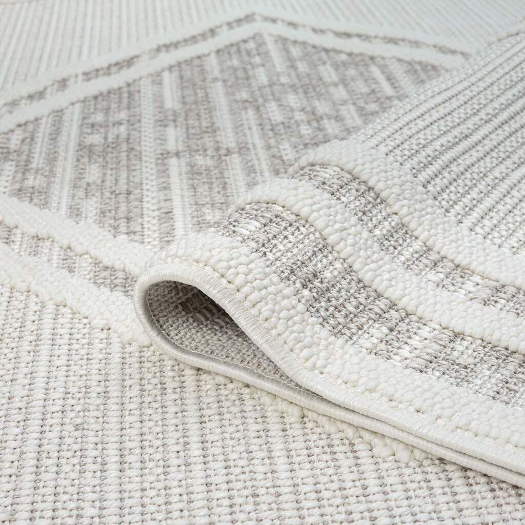 Carpet City Teppich »LINDO 8853«, rechteckig, 11 mm Höhe, Kurzflor, Hochtief-Muster/ 3D-Effekt, Fransen, Boho-Stil, Wohnzimmer