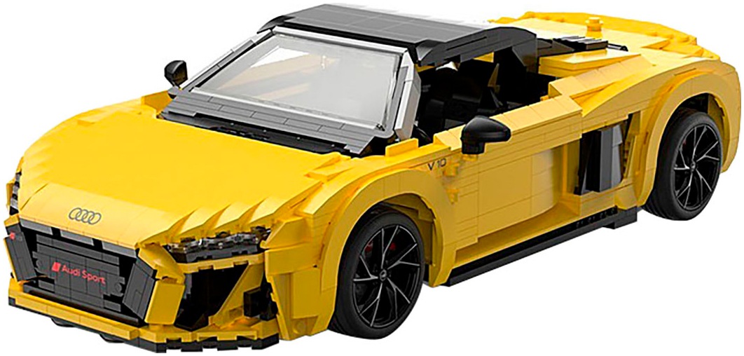Jamara Konstruktions-Spielset »Bricks, Audi R8 Spyder gelb (402836)« Maßstab 1:14, offiziell lizensiert in gelb