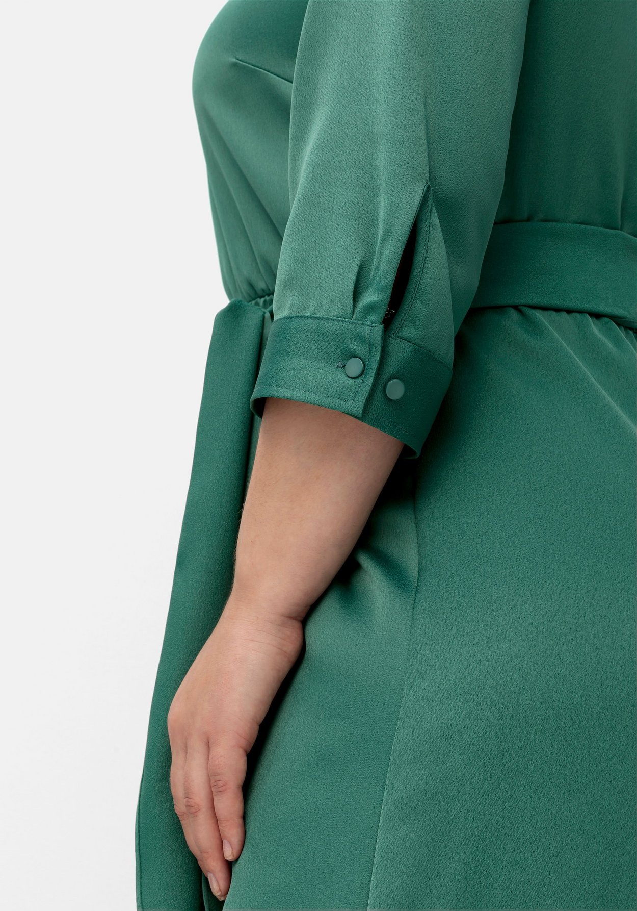 Sheego Satinkleid »Kleid mit 3/4-Arm und Bindeband«
