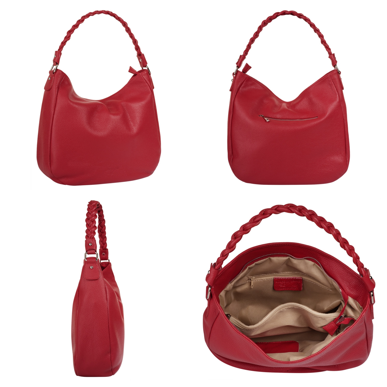 Samantha Look Henkeltasche, echt Leder, Made in Italy