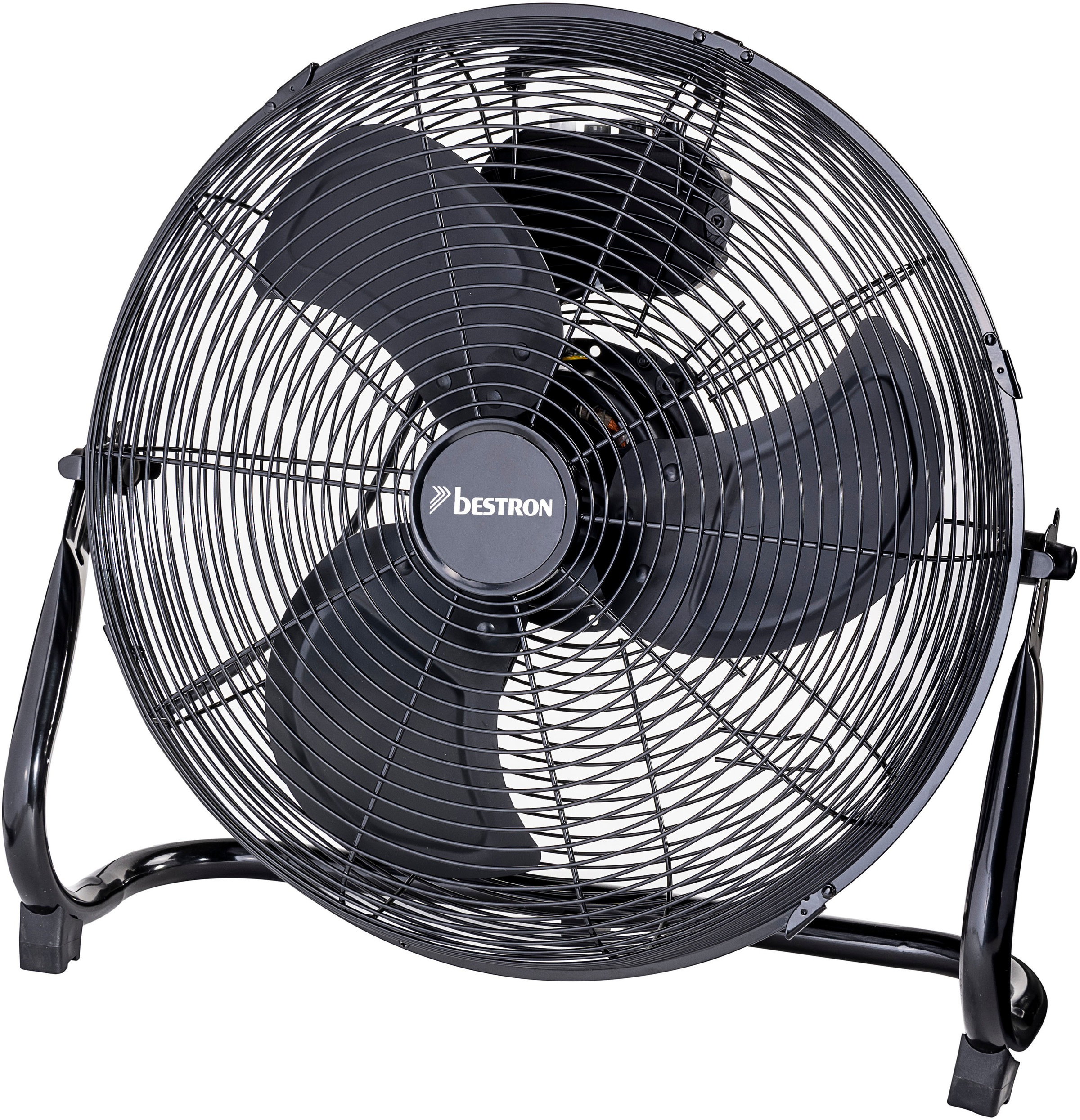 bestron Bodenventilator »im Retro-Stil«, Windmaschine mit 3 Geschwindigkeitsstufen & stufenlos neigbarem Ventilatorkopf, Höhe: 47 cm, Ø 45 cm, 100 W, Schwarz