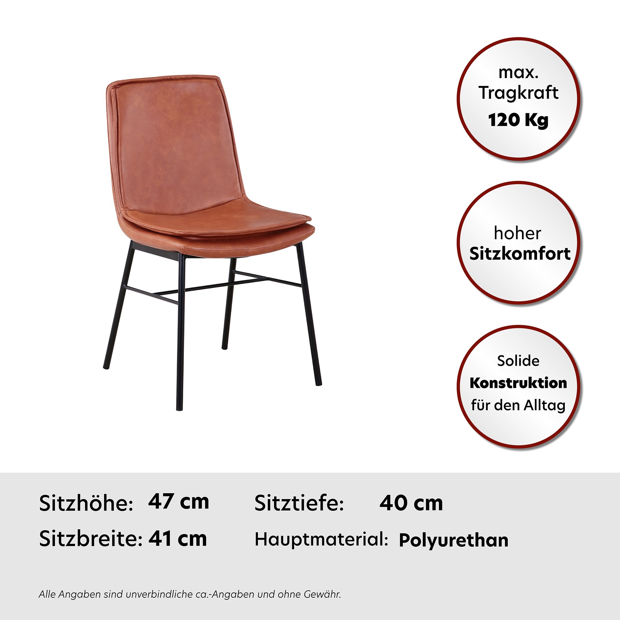 Kayoom Polsterstuhl »Stuhl Brady 125 2er-Set«, pflegeleicht, bequem
