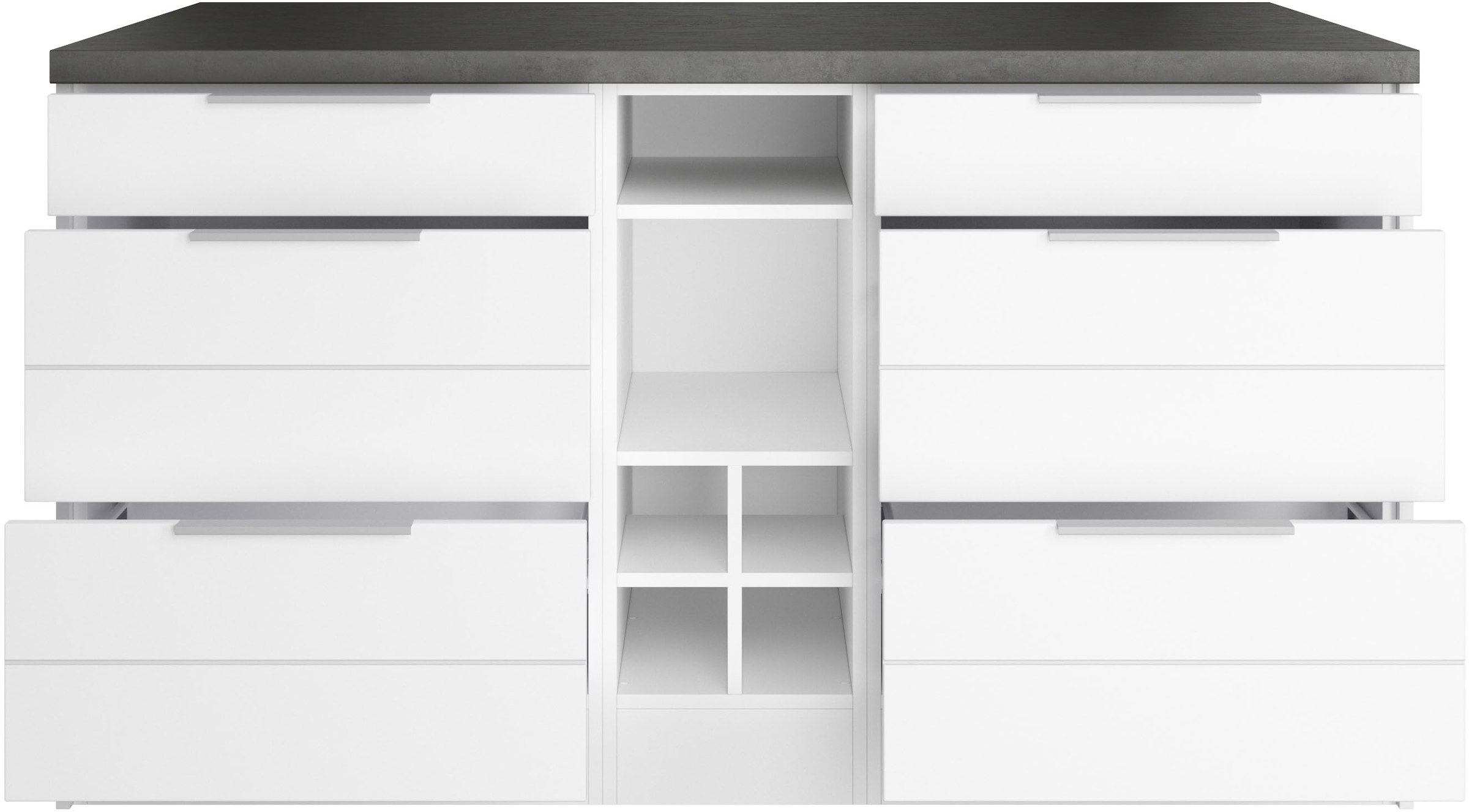 KOCHSTATION Kücheninsel »KS-Luhe, Breite 153 cm, mit Flaschenregal«, MDF-Fronten, Arbeitsplatte 38mm stark