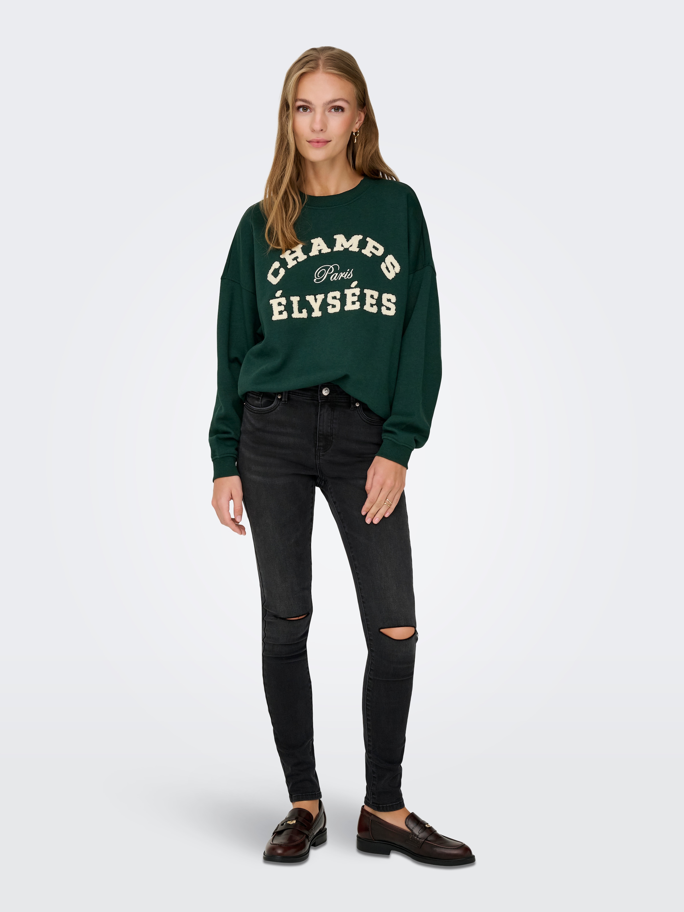 JDY Sweatshirt »JDYMESA L/S O-NECK EMB SWEAT JRS NOOS«