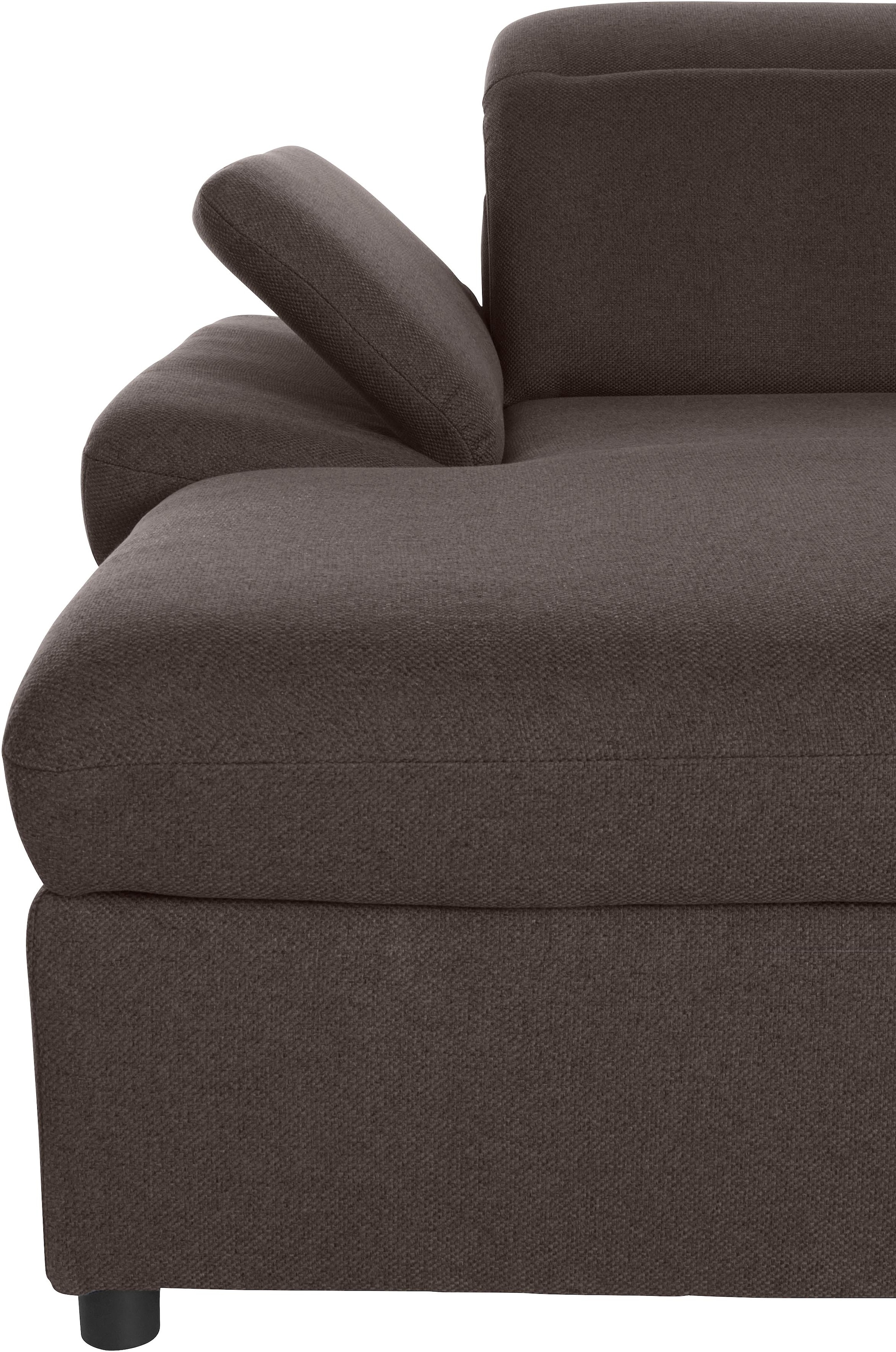 exxpo - sofa fashion Ecksofa »Kyoto, inkl. Kopfteil- und Armteilverstellung, hoher Sitzkomfort« wahlweise mit Bettfunktion und Bettkasten, hochwertige Bezüge, L-Form