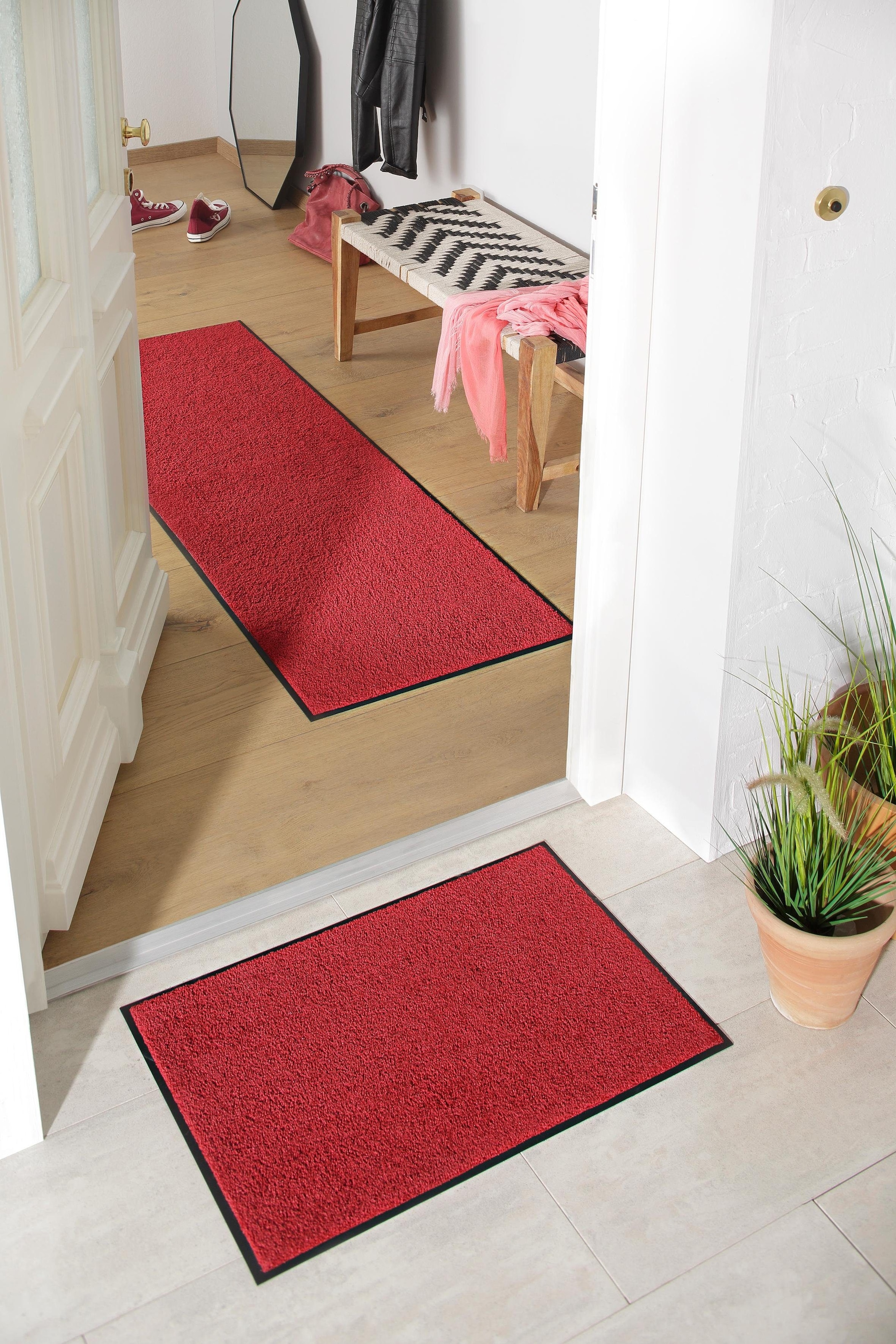 my home Fußmatte »Lavea« rechteckig 9 mm Höhe Schmutzfangmatte, Uni-Farben, In- und Outdoor-Teppich, waschbar