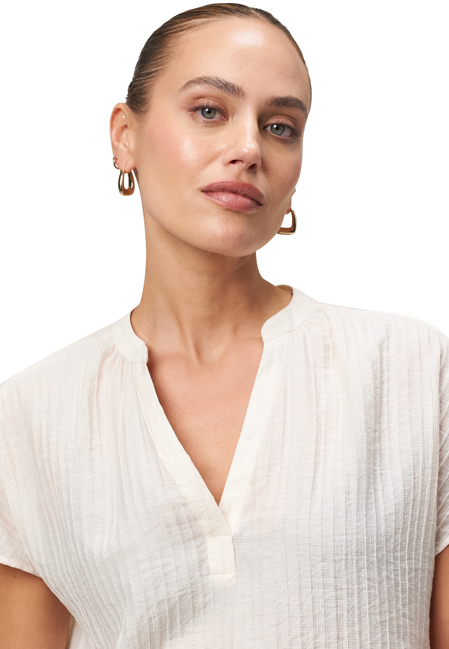 Zero Crinklebluse »Crinkle-Bluse mit V-Ausschnitt«