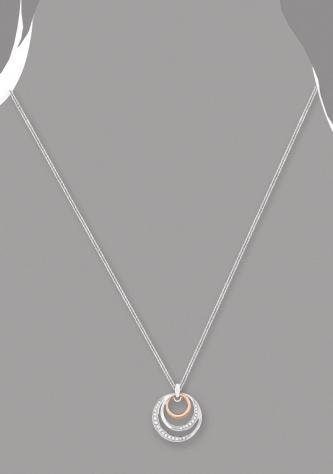 Amor Kette mit Anhänger »Kreis in Kreis, 9596171«, mit Zirkonia (synth.)