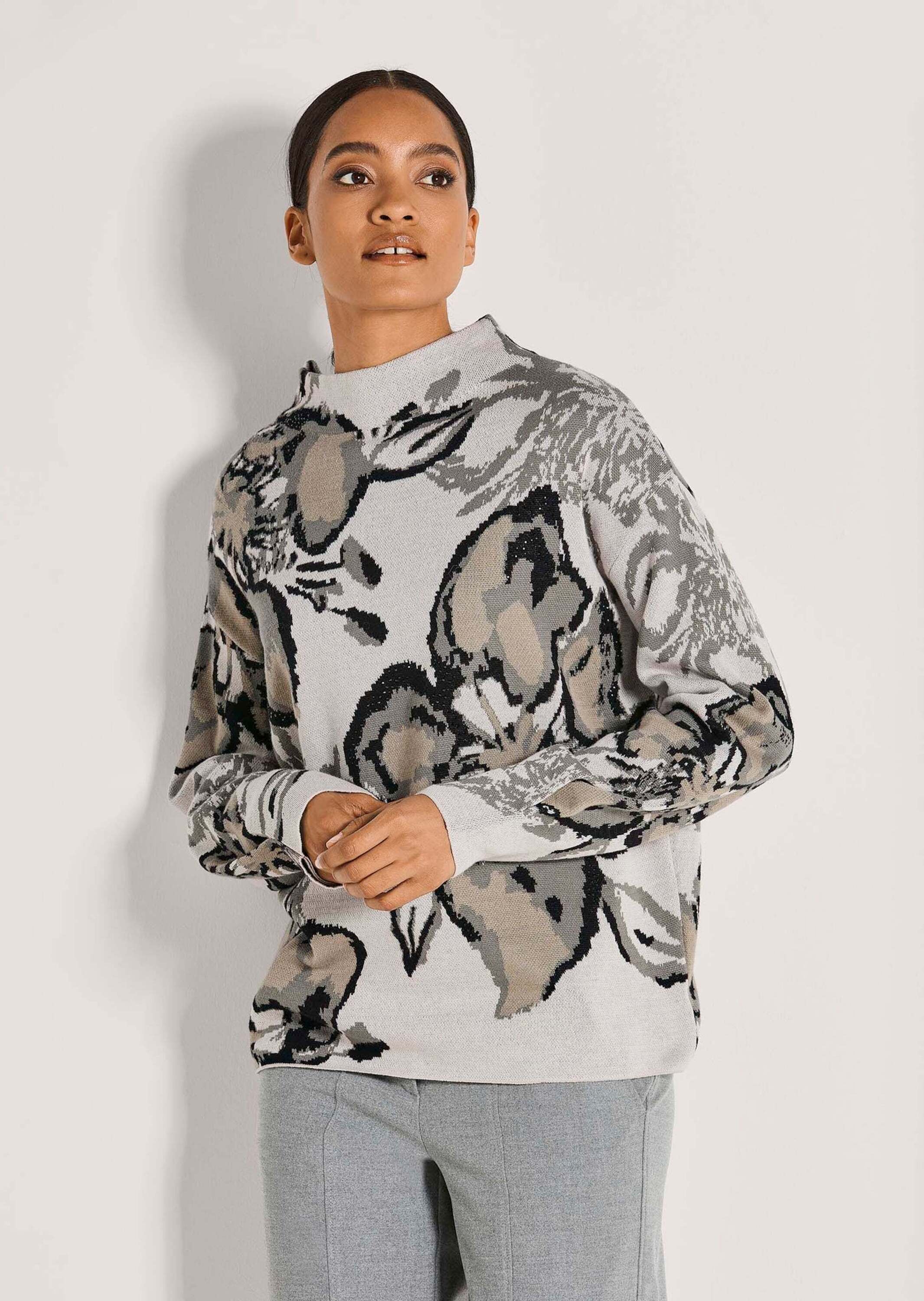 MADELEINE Langarmshirt »Sweatshirt Langarm Pullover mit floralem Muster«