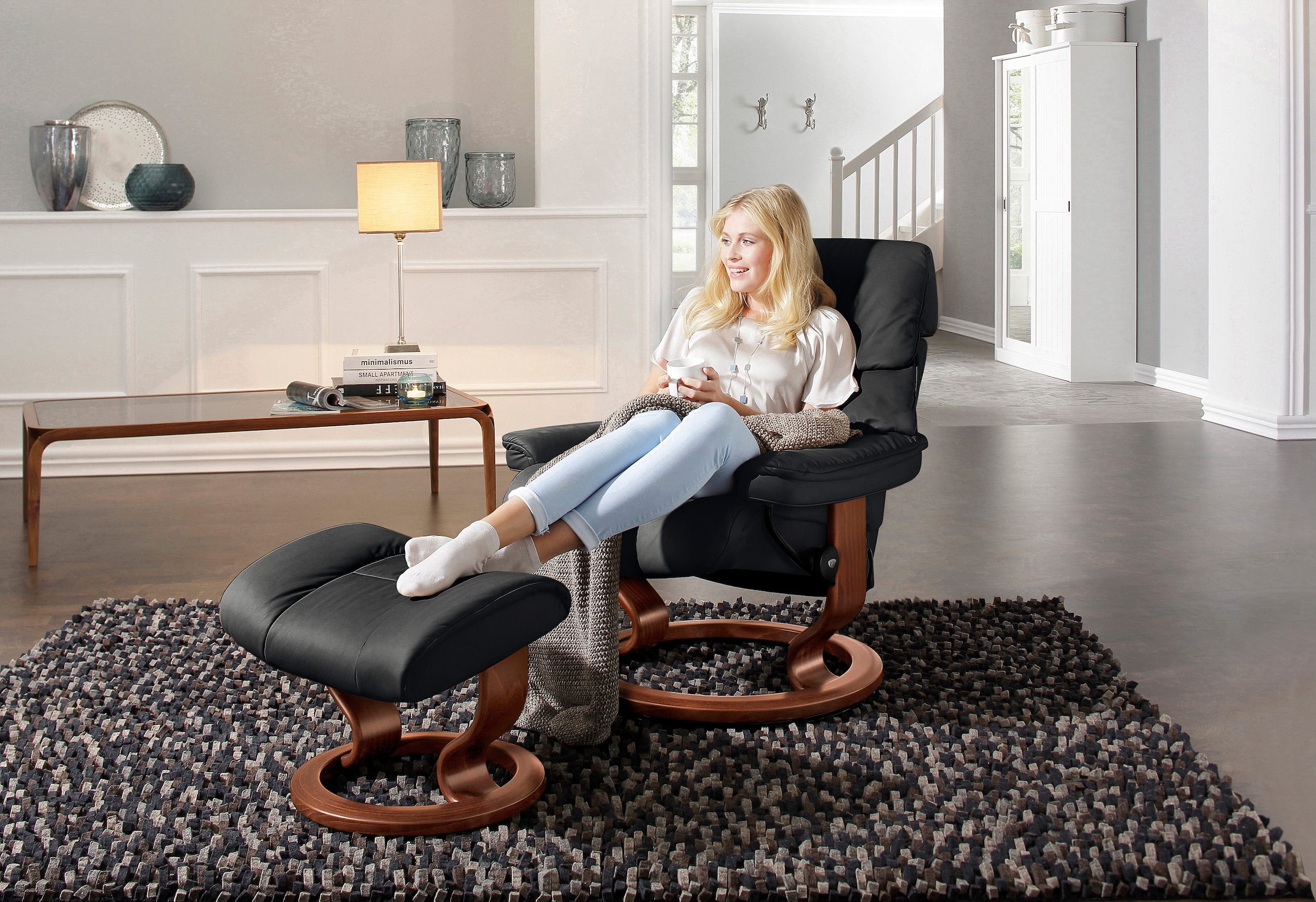 Stressless® Relaxsessel »Ruby«, mit Classic Base, Größe S, Gestell Eiche, Wenge, Braun & Schwarz