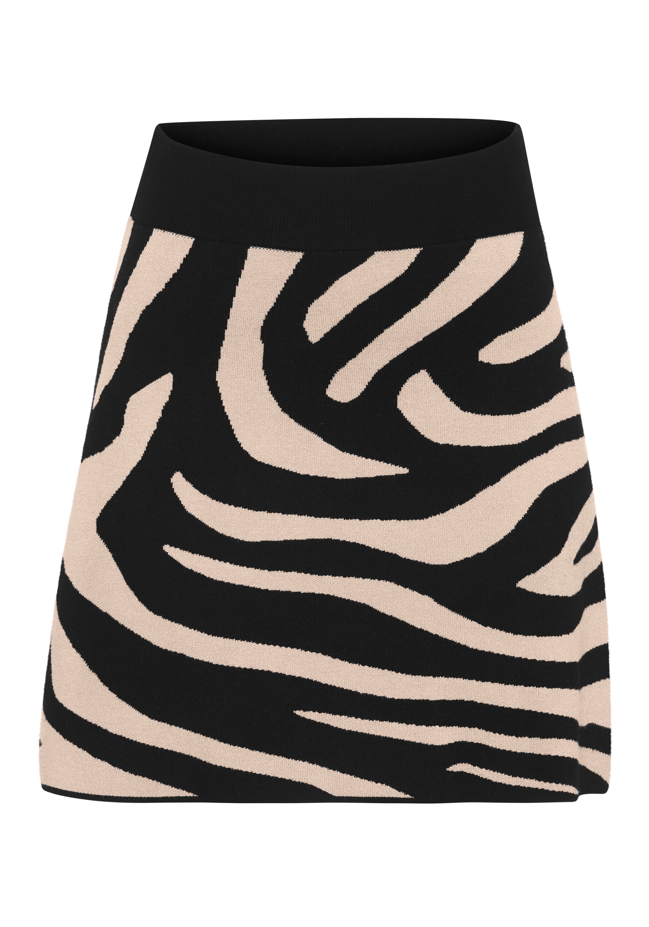 LASCANA Strickrock »mit Animalmuster und leicht ausgestellter Passform« Minirock aus softer Strickware, kurzer Rock mit elastischem Bund