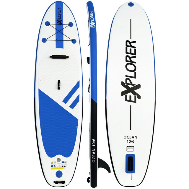 EXPLORER Inflatable SUP-Board »Stand-up-Paddleset OCEAN 10.6 mit Kajaksitz  und Fußraste 320 cm«, (Set, 8 tlg.) online bei OTTO kaufen | OTTO