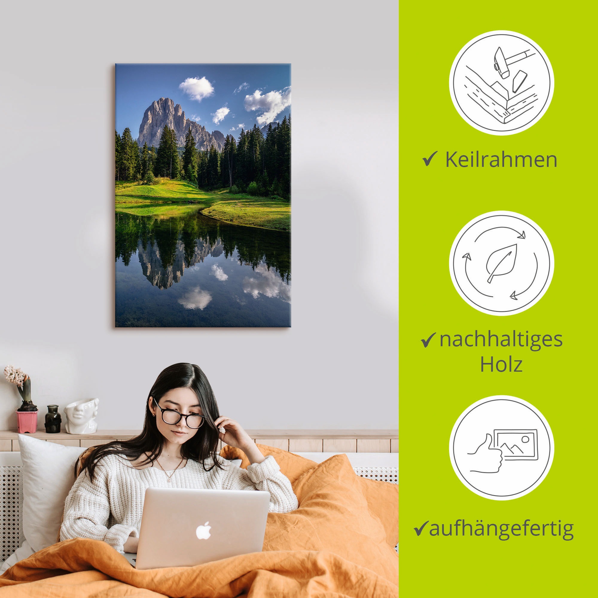 Artland Wandbild »Sommer in Südtirol«, Berge & Alpenbilder, (1 St.), als Alubild, Leinwandbild, Wandaufkleber oder Poster in versch. Größen