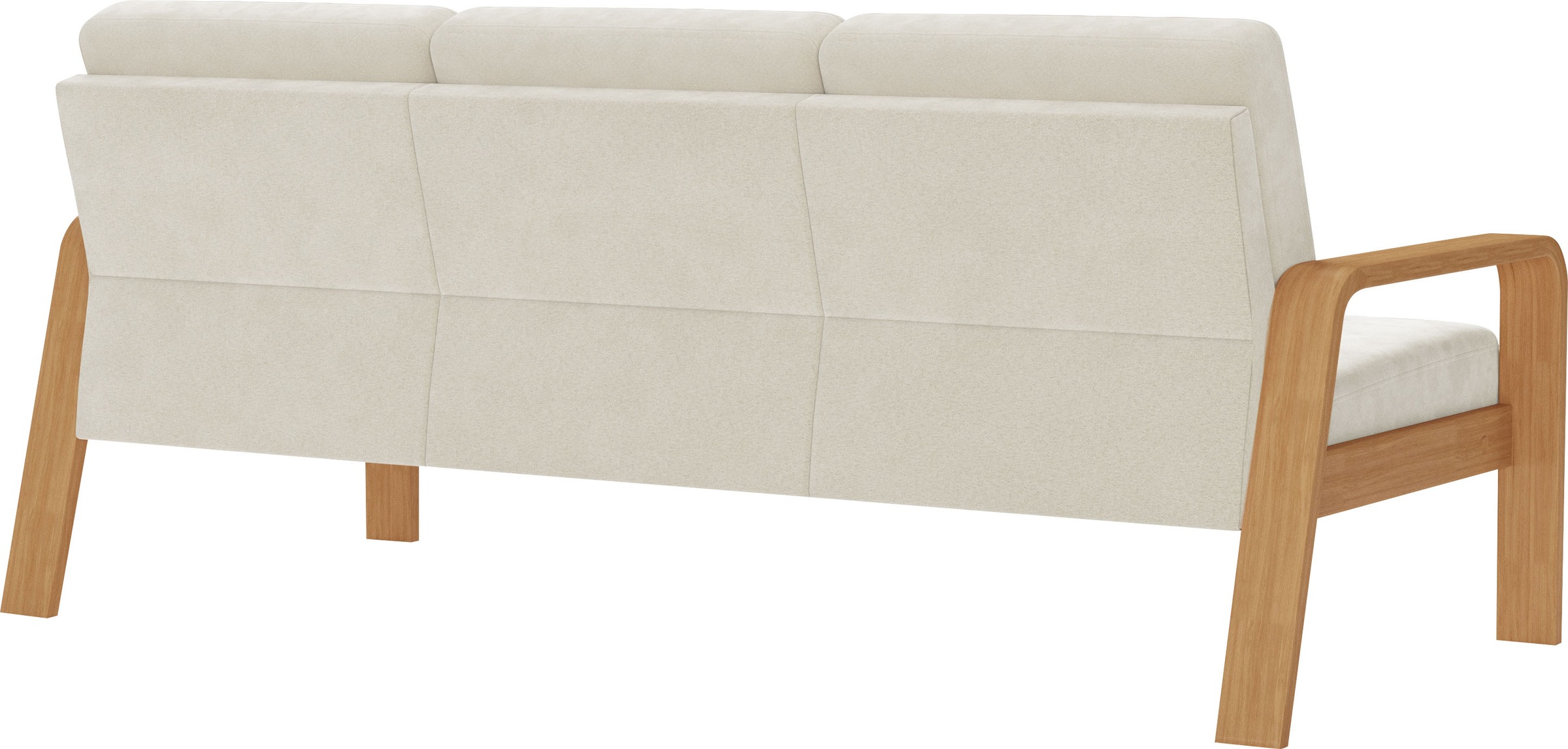 sit&more 3-Sitzer »Kolding«, Armlehnen aus eichefarbigem Buchenholz, verschiedene Bezüge und Farben