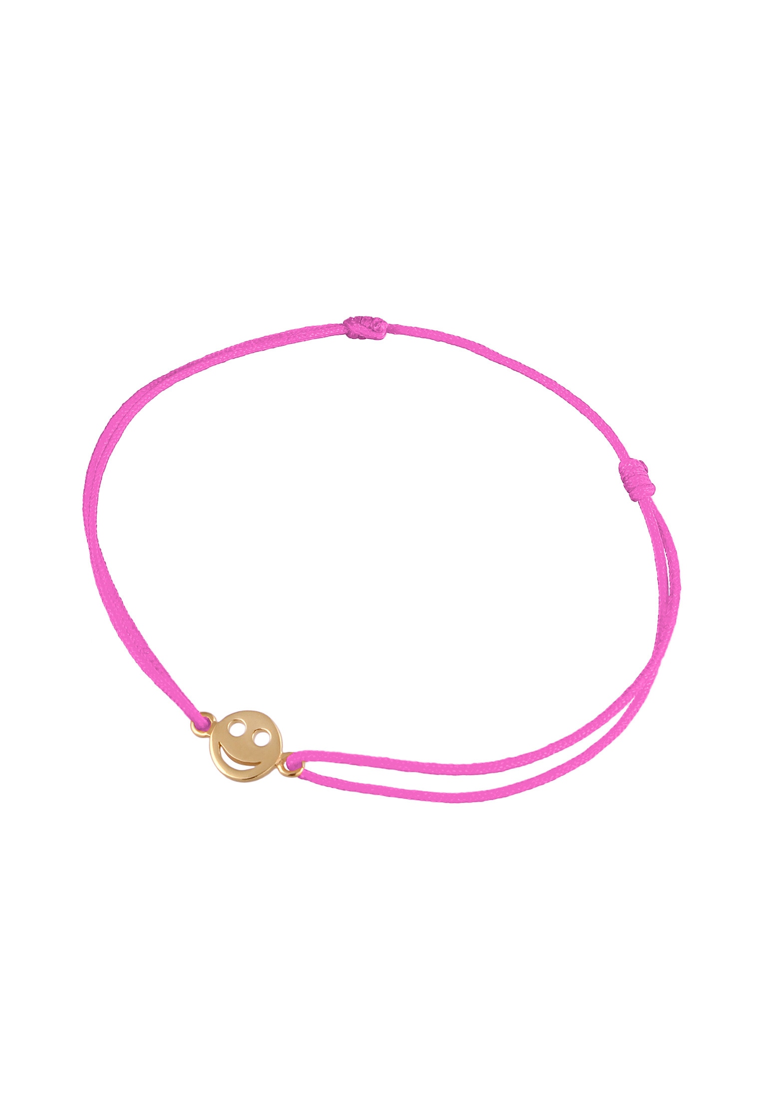 Elli Armkette »Armband mit Smile Face Textil 925 Silber vergoldet«
