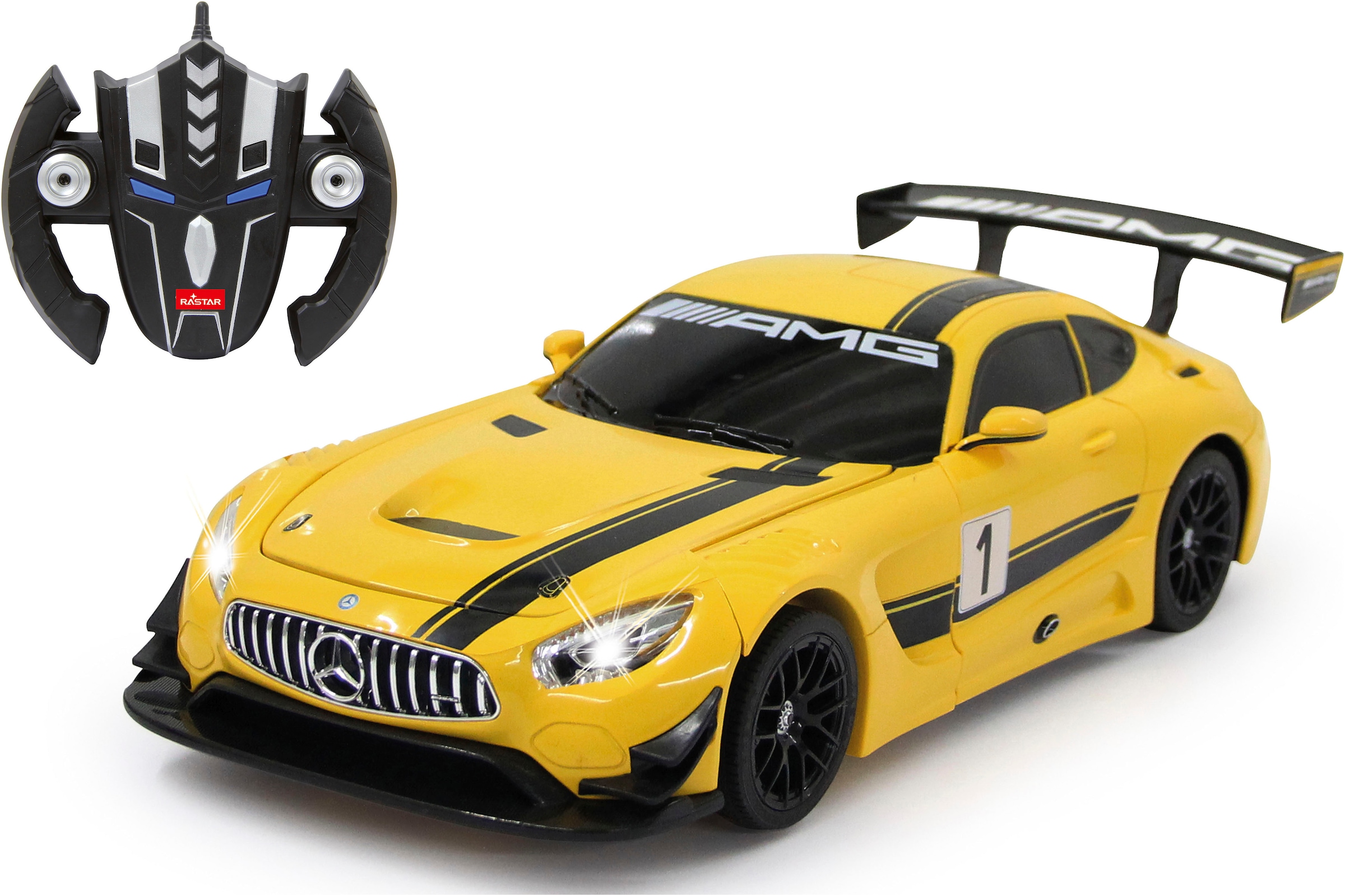 RC-Auto »Deluxe Cars, Mercedes-AMG GT3, 1:14, gelb, 2,4GHz«, mit Lautsprecher