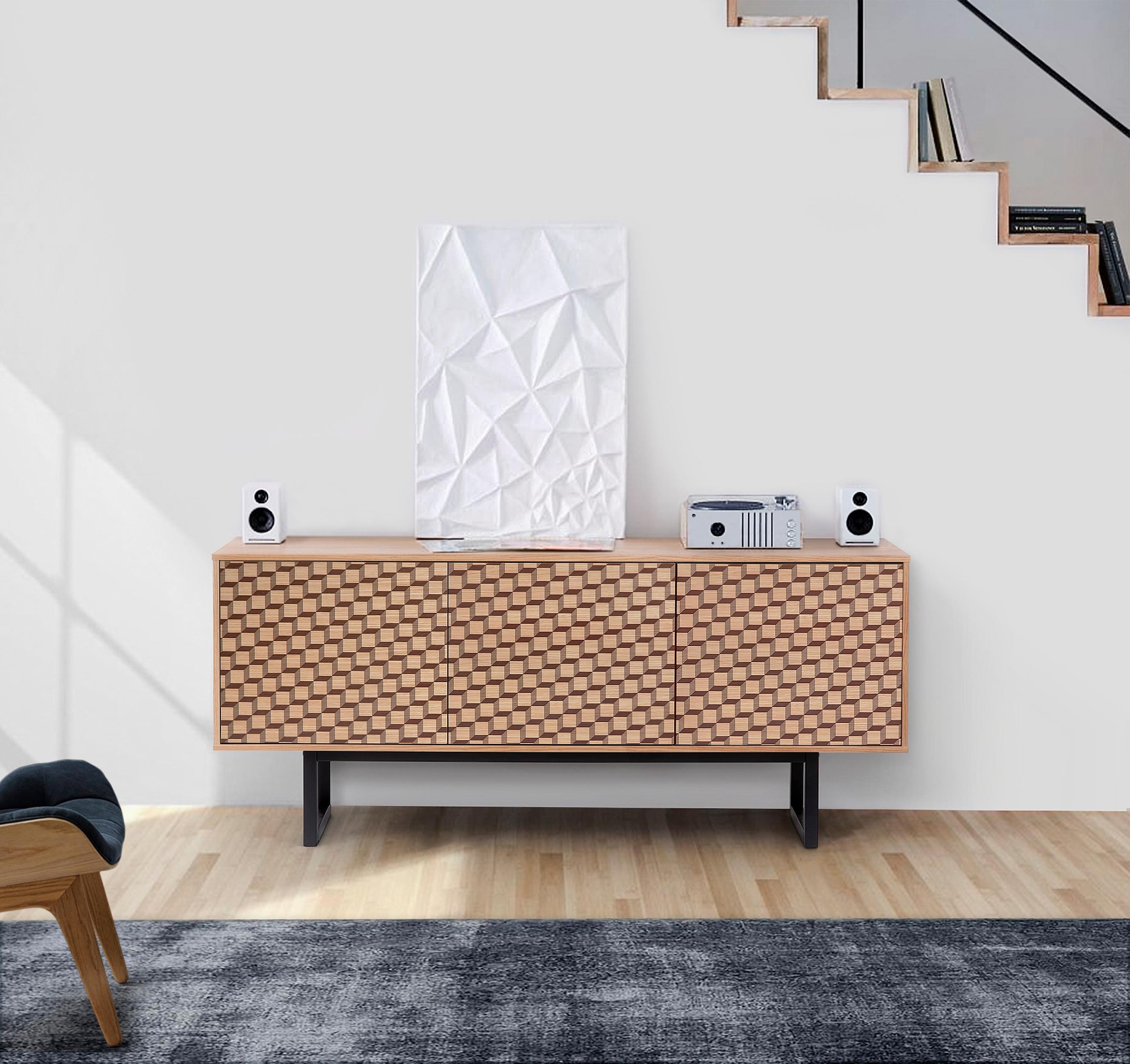 Woodman Sideboard »Millie«, Breite 175 cm, mit besonderem Print, mit  Push-to open Funktion OTTO Online Shop