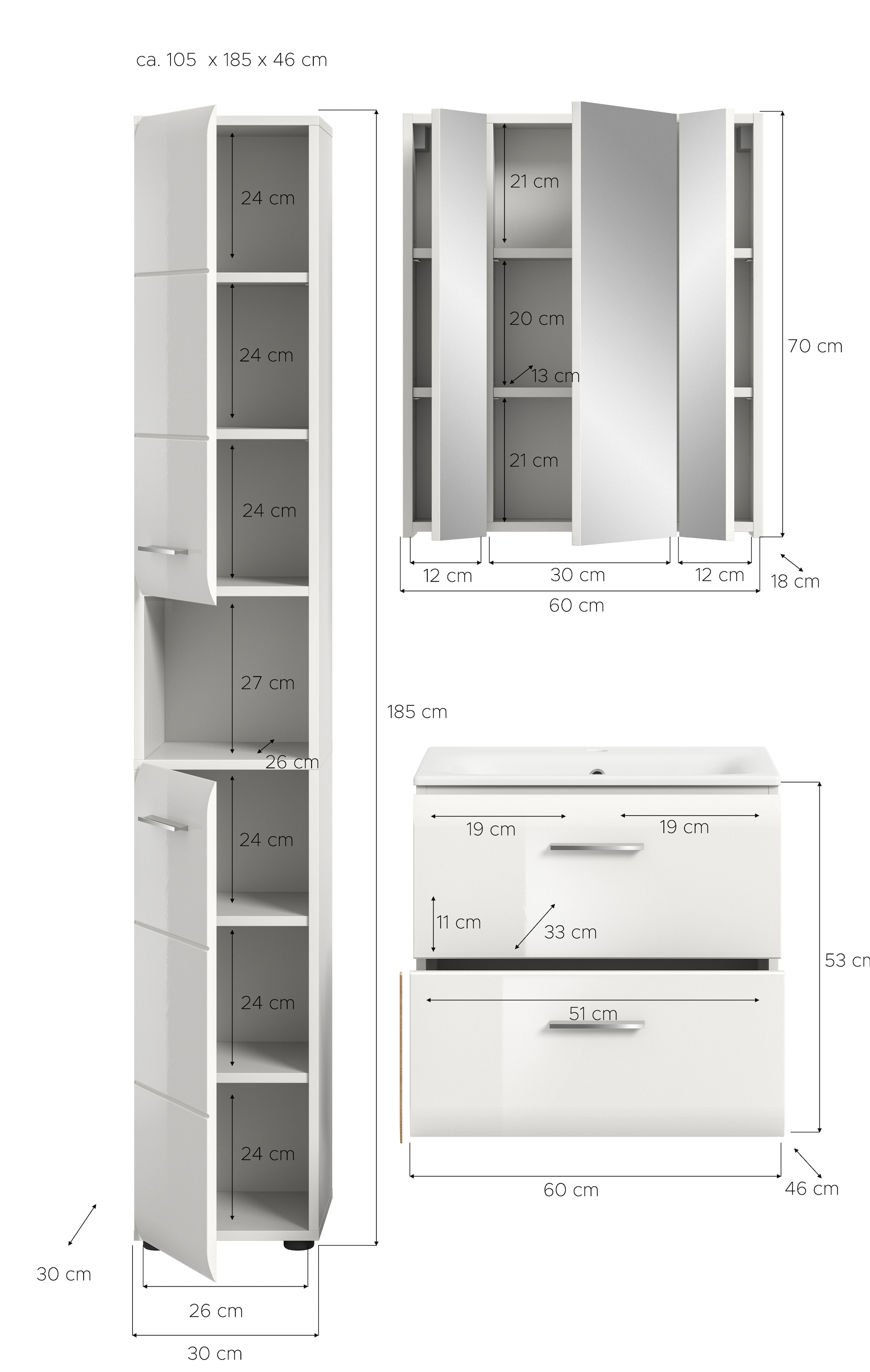 welltime Badezimmer-Set Set, 4 Stk. tlg.