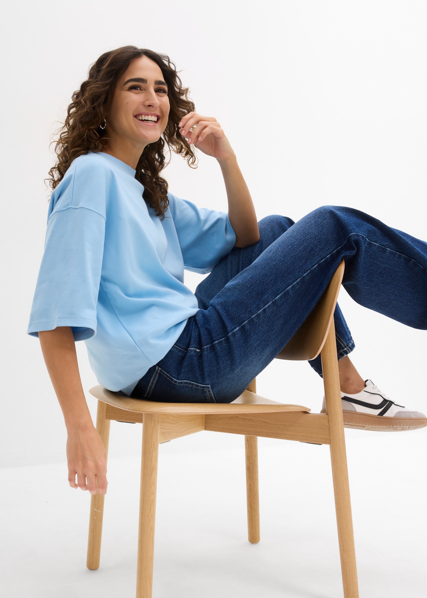 bonprix Oversize-Shirt mit Oversize-Schnitt, aus schwerer Baumwolle, in Größen bis XXL