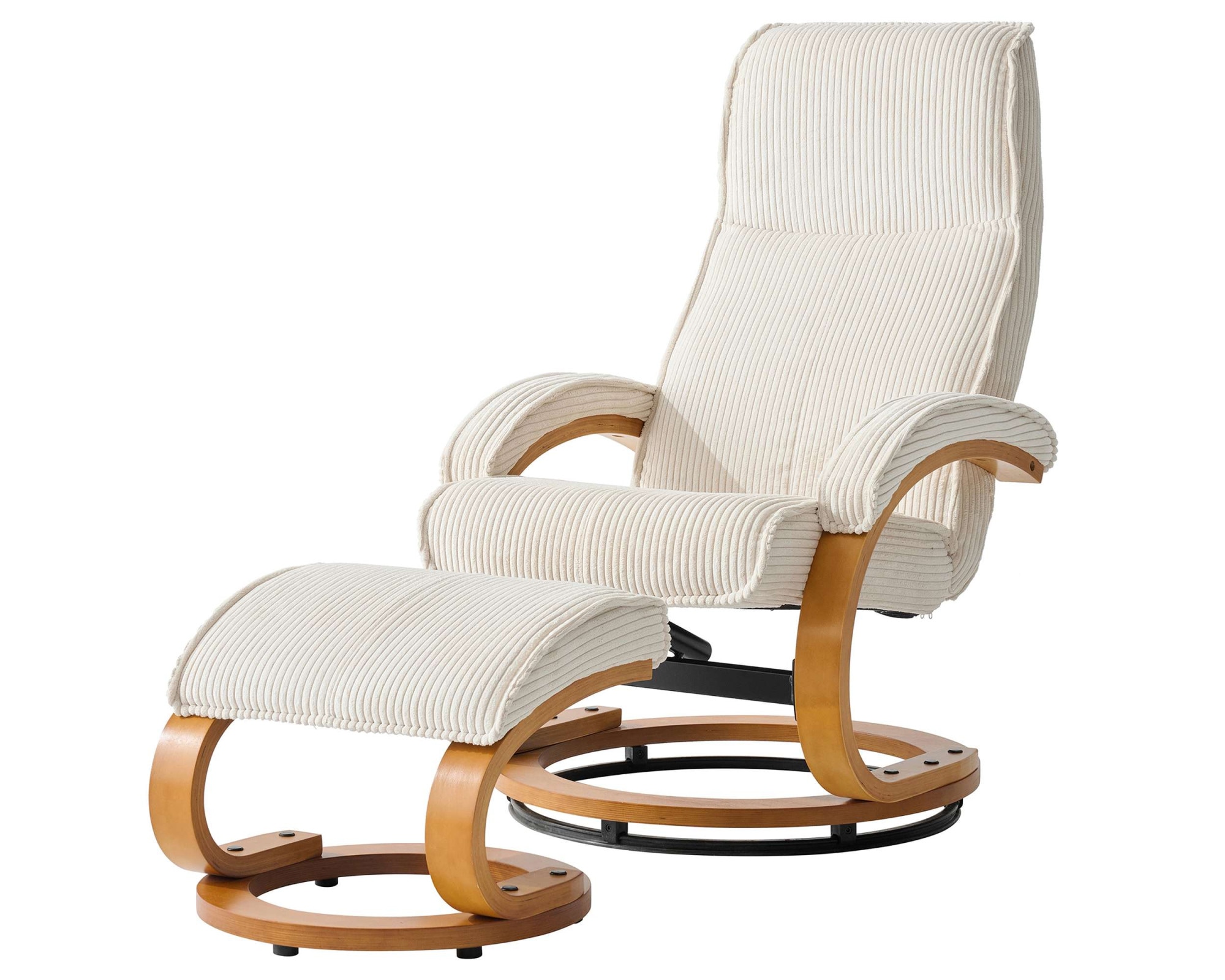 OTTO home Relaxsessel »mit Hocker PARIS neu: Cord - OTTO. Verlässliche Qualität.« Set, bestehend aus Sessel und Hocker, 2 Stk. tlg. manuelle Relaxfunktion mit Drehfunktion, neu: Cord-Bezug