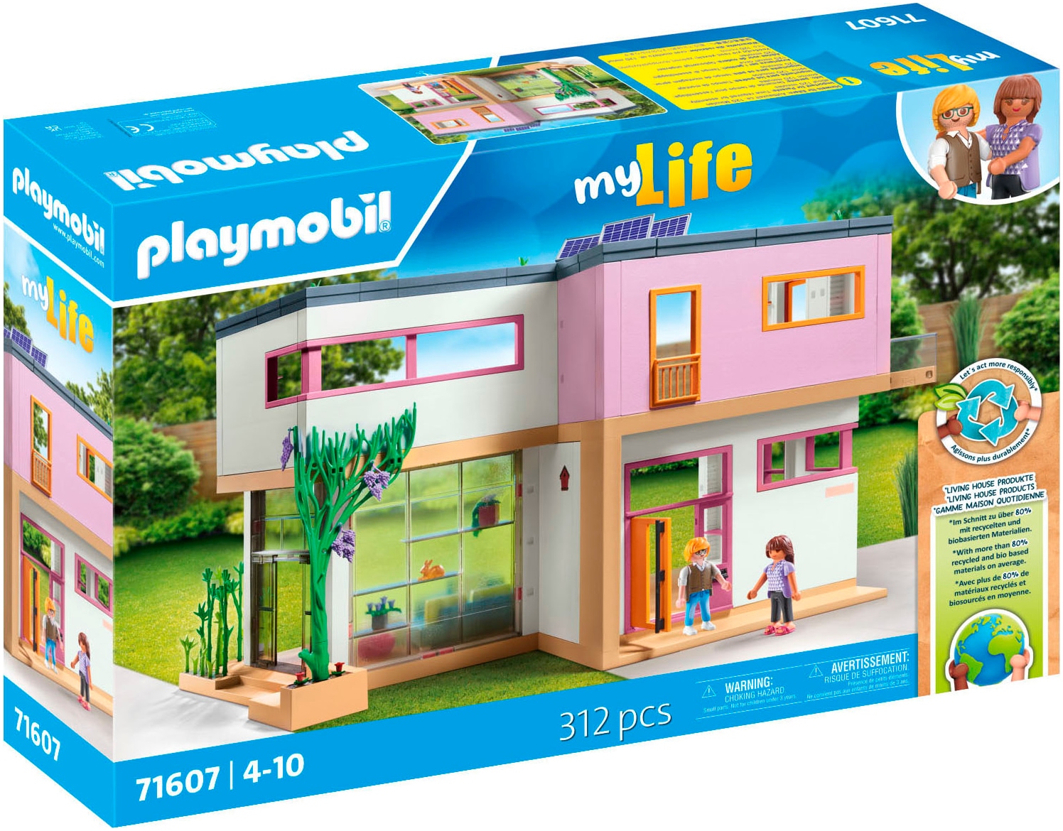Playmobil Konstruktions-Spielset »Wohnhaus mit Wintergarten (71607), myLife« Made in Germany in bunt