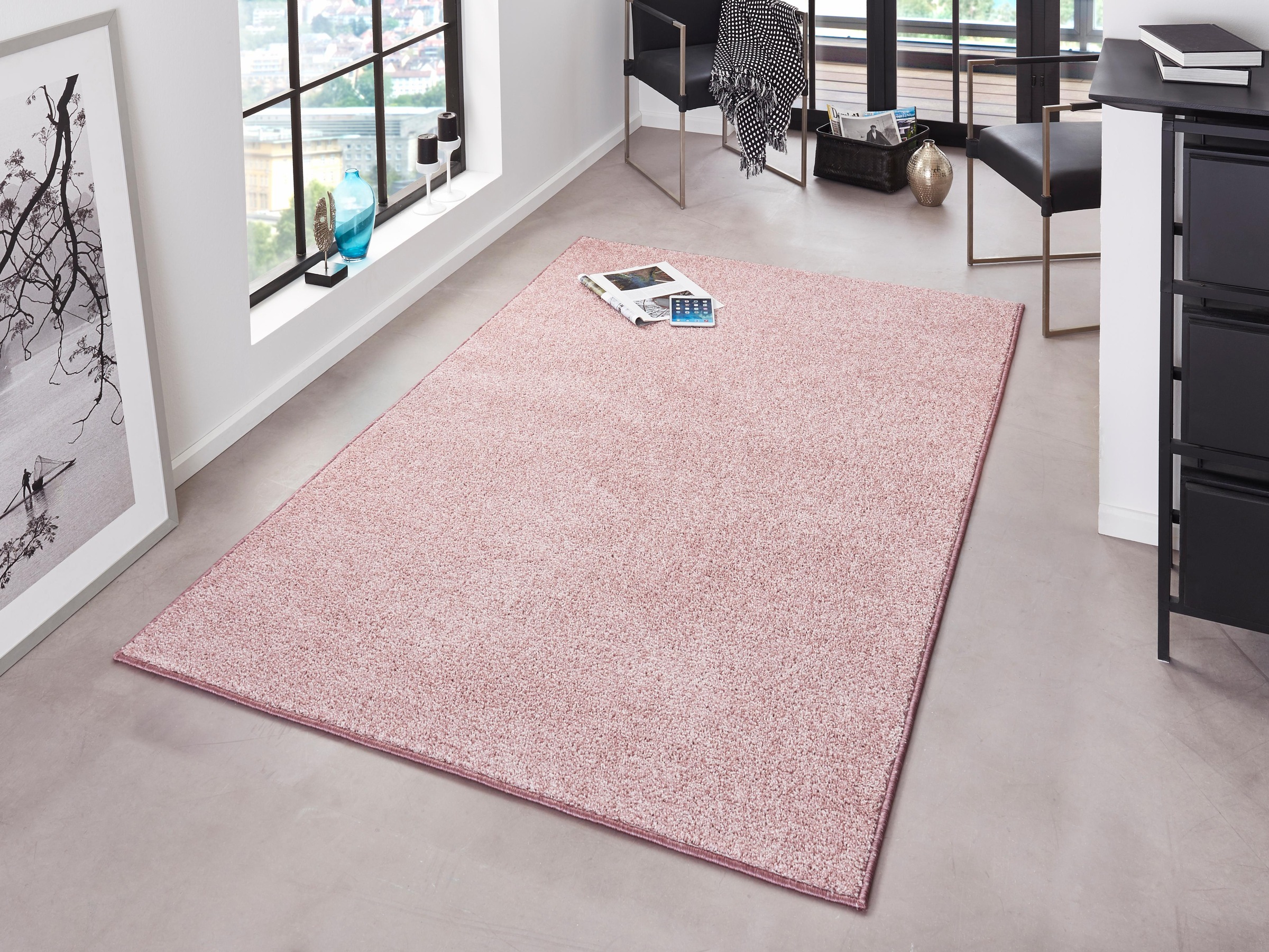 HANSE Home Teppich »Pure 100 Kurzflor«, rechteckig, 13 mm Höhe, Kurzflor, Unifarben, Läufer, Modern, Wohnzimmer, Kinderzimmer, Flur