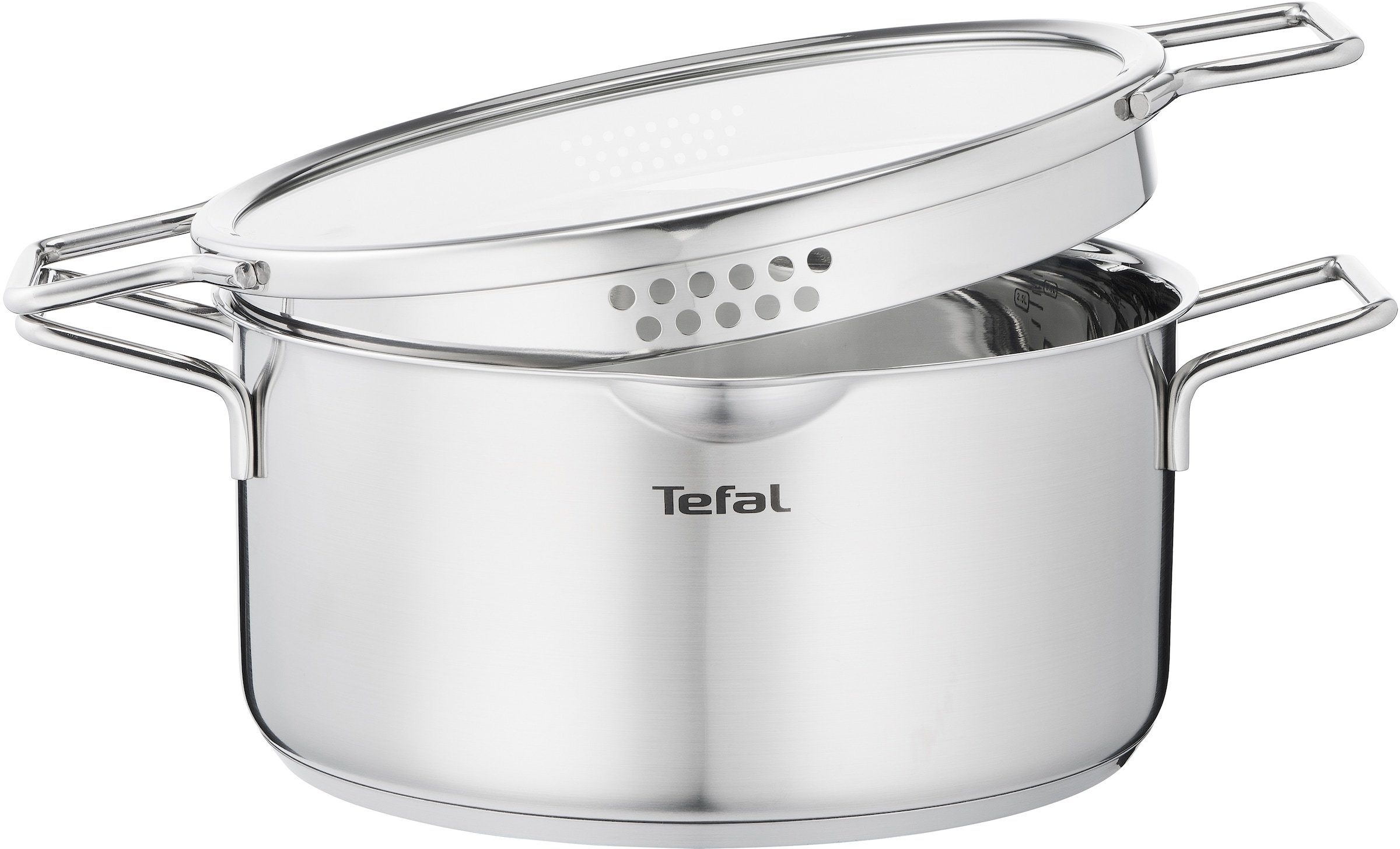 Tefal Topf-Set »Jamie Oliver Ingenio G6, Topfset Induktion mit Pfannen«, Edelstahl, (Set, 6 tlg., Bratpfanne 28 cm, Kasserollen 16/20 cm, Schmorpfanne 24 cm, 3 Deckel), Thermo-Signal, für alle Herdarten geeignet, L9769932
