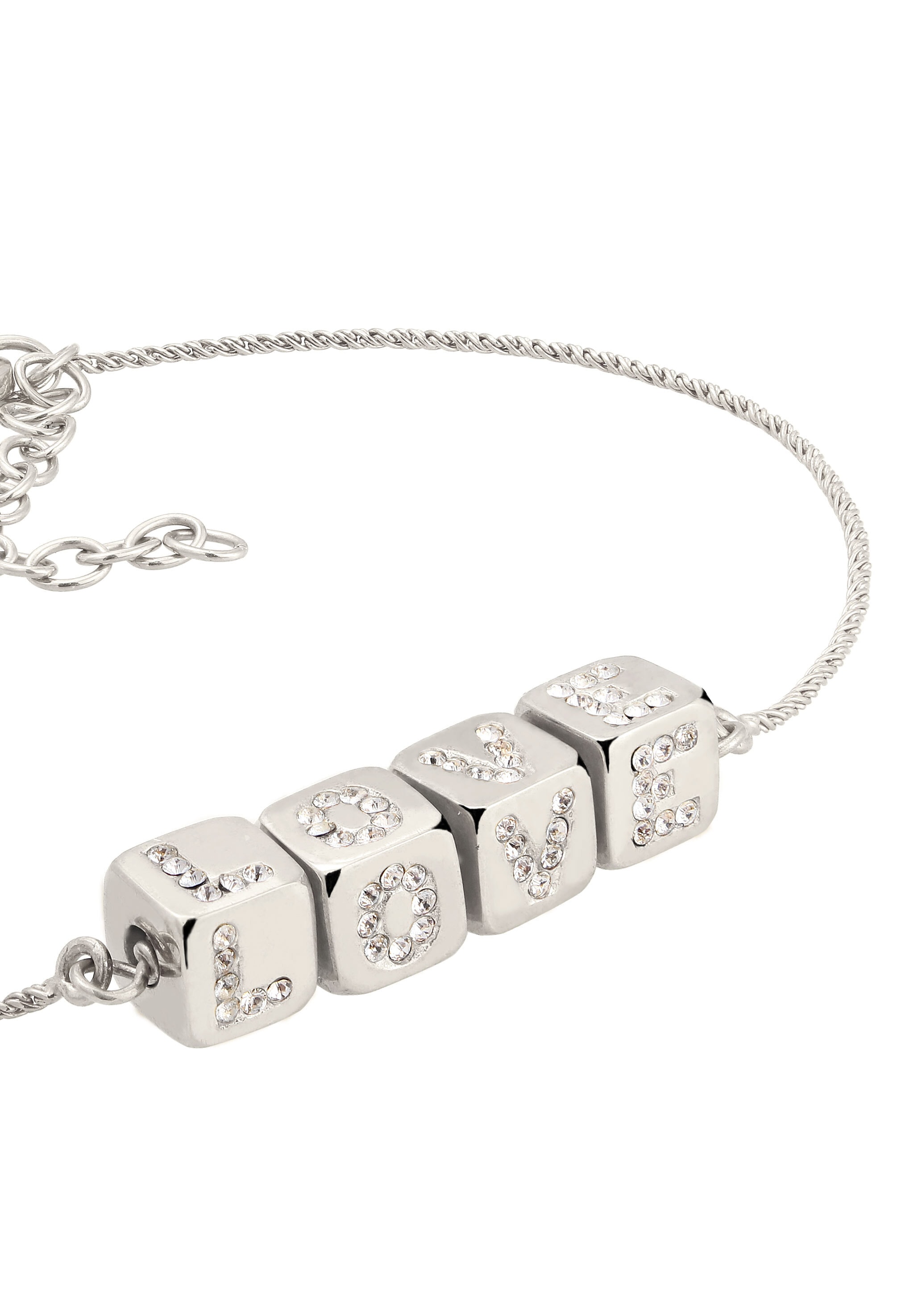Elli Armkette »Armband Love Lettering mit Kristallen von Swarovski(R) 925 Sterling Silber«