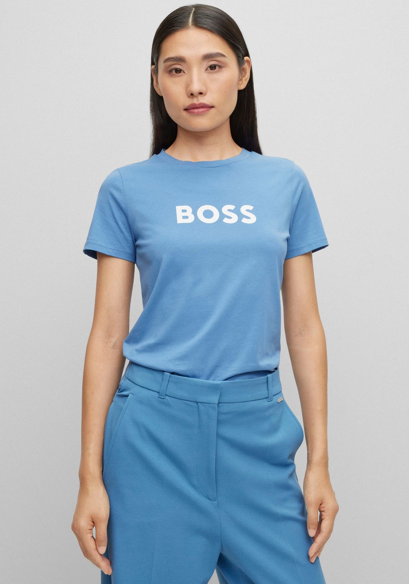 BOSS auf kaufen BOSS online T-Shirt tlg.), (1 Logoschriftzug »C_Elogo_5«, bei mit OTTO der Brust ORANGE