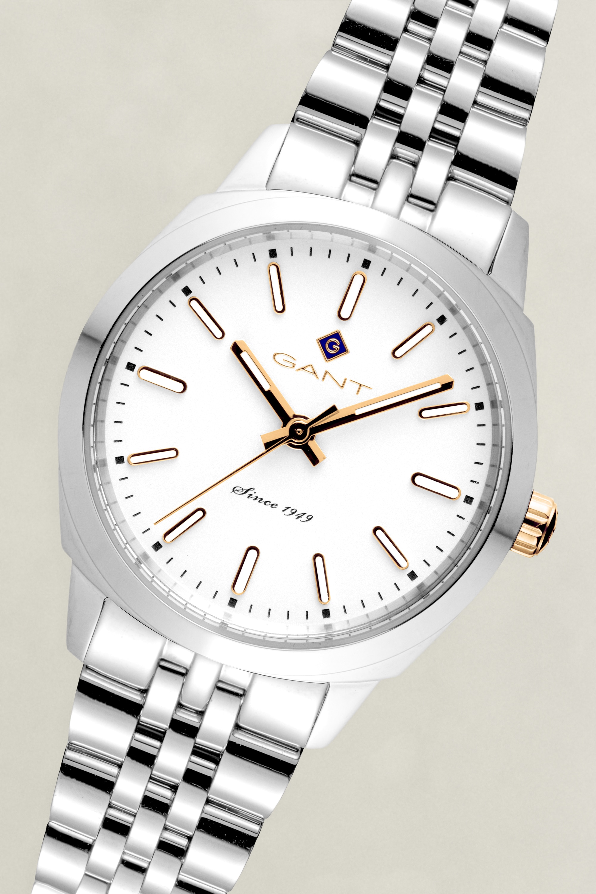 Gant Quarzuhr »Lauderdale« Armbanduhr, Damenuhr, Edelstahlarmband, analog