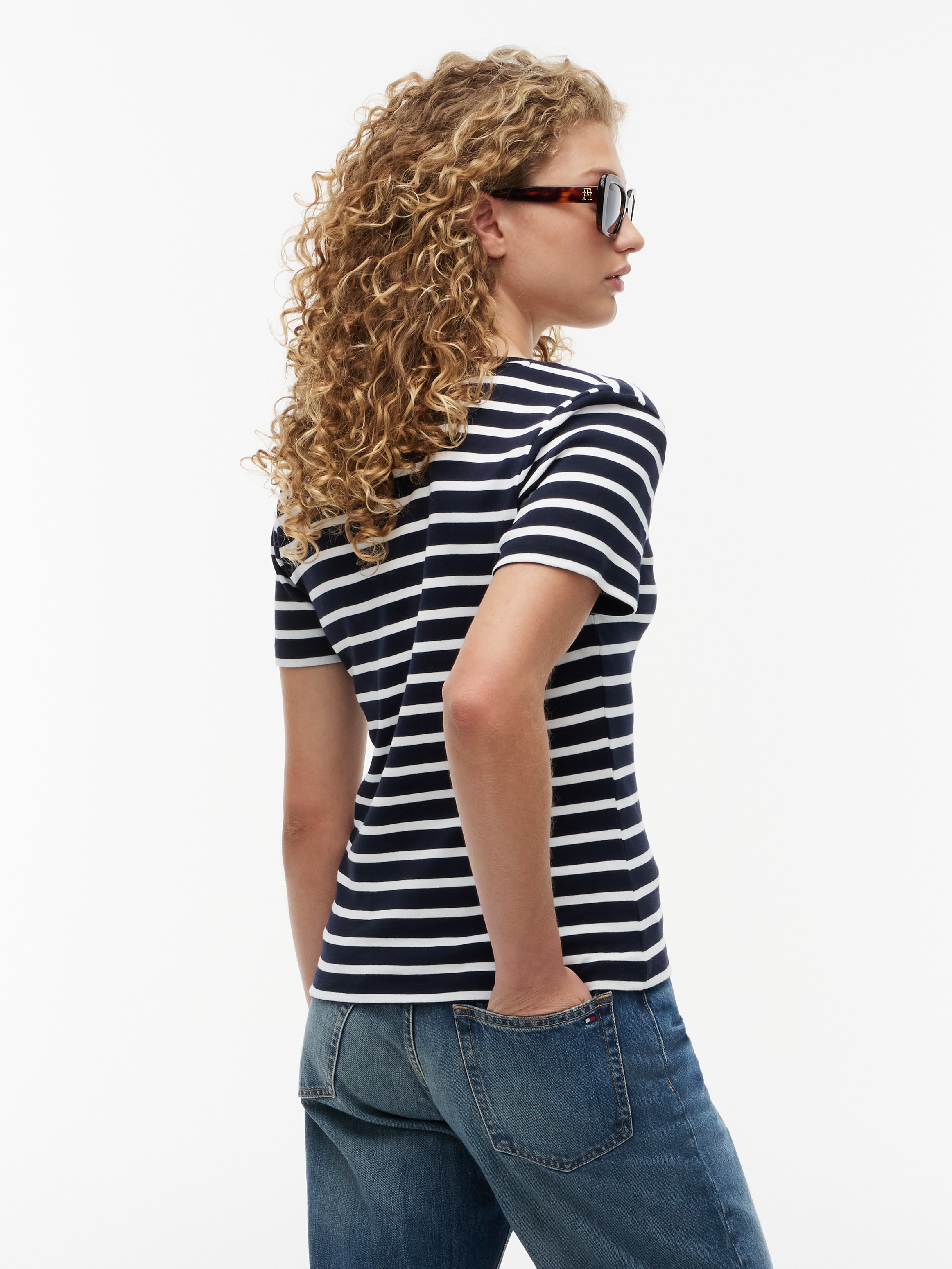Tommy Hilfiger »CODY V-NECK SHORT SLEEVE« mit V-Ausschnitt, Baumwolle, Slim Fit
