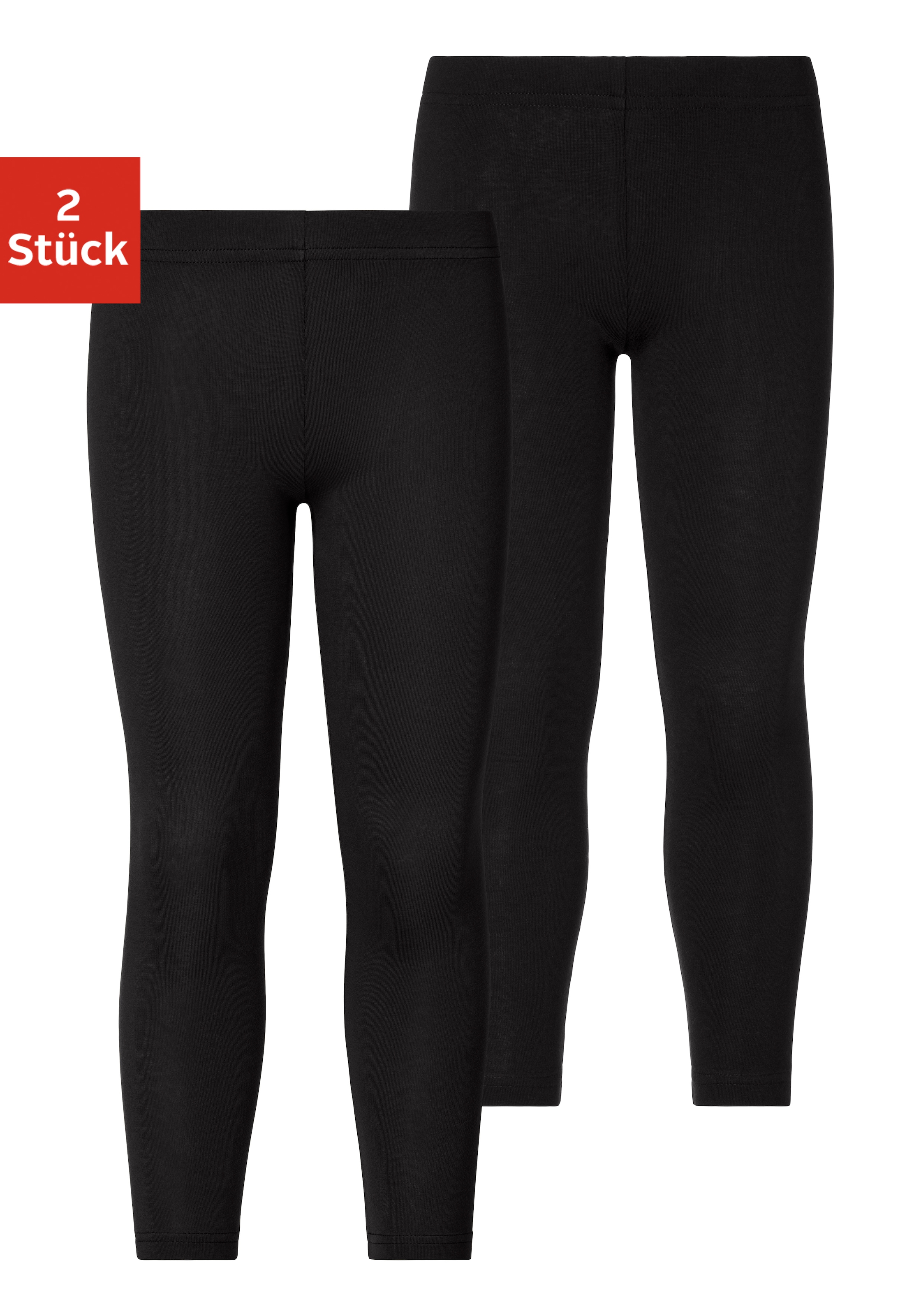 Leggings, (Packung, 2 tlg.), Basic im Doppelpack