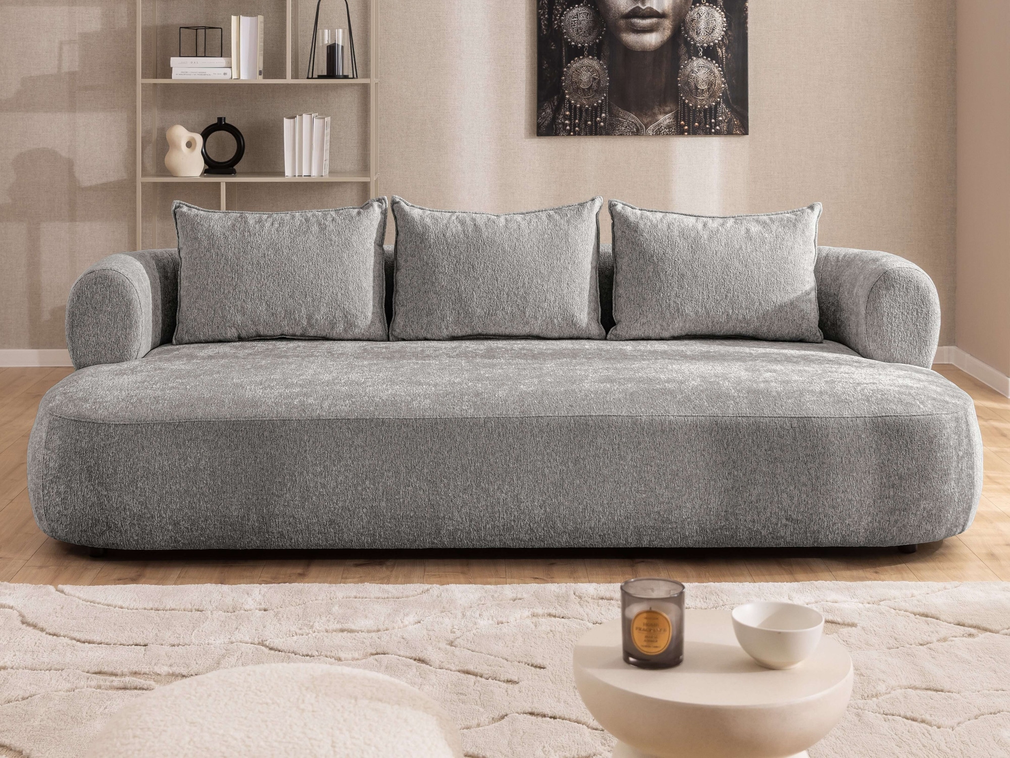 Home affaire Big-Sofa »LUSSAC 4-Sitzer Design-Sofa mit Zierkissen, Maße B/T/H: 242/123/78 cm« hoher Sitzkomfort und modernes Design, Sofa ohne Bettfunktion