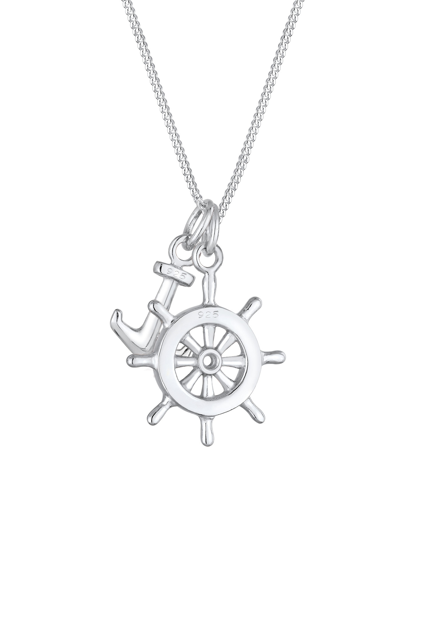 Elli Kette mit Anhänger »Halskette Steuerrad Anker 925 Sterling Silber«