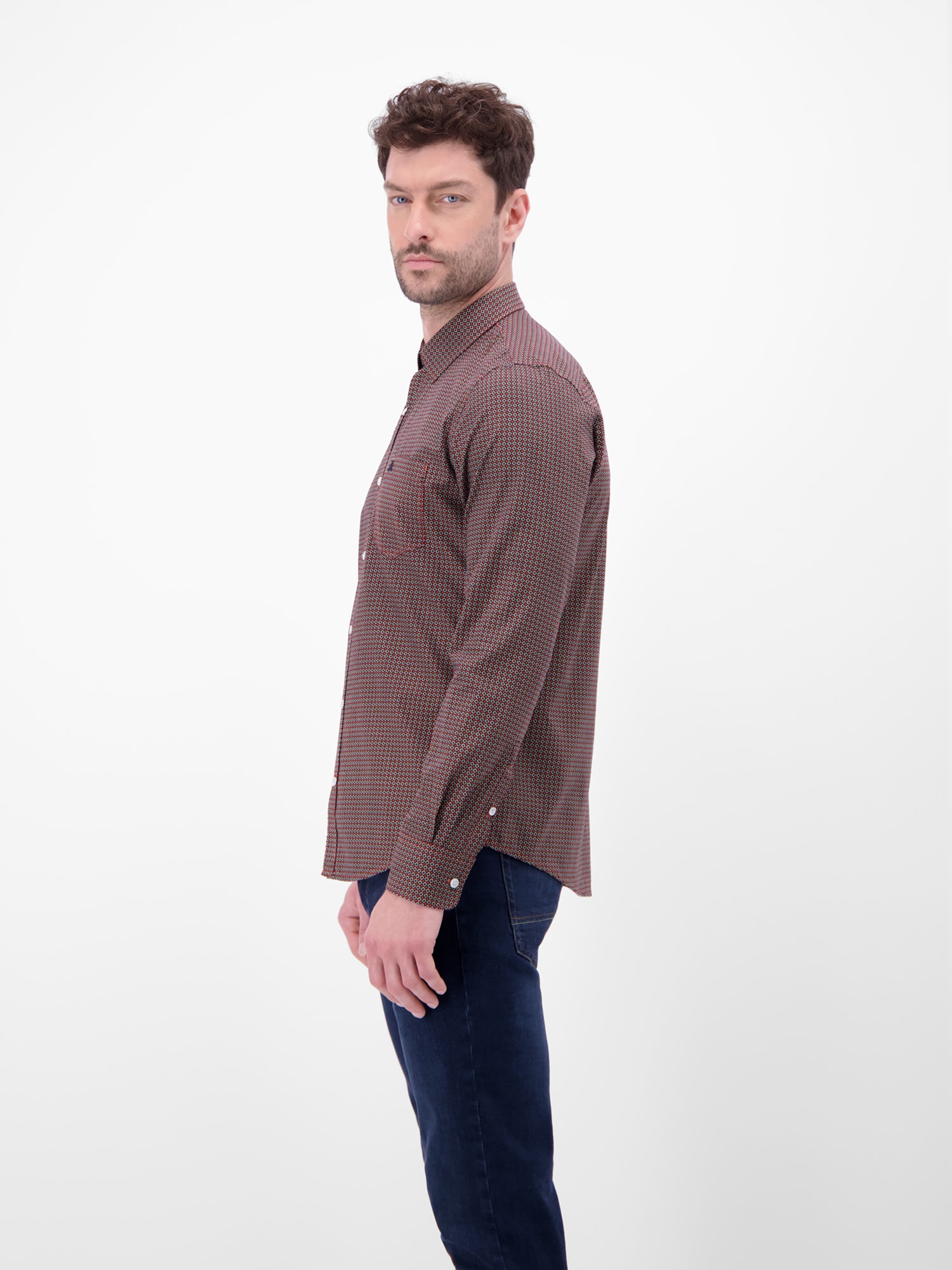 LERROS Langarmhemd »LERROS Langarmhemd mit Karomuster aus 100% Baumwolle«