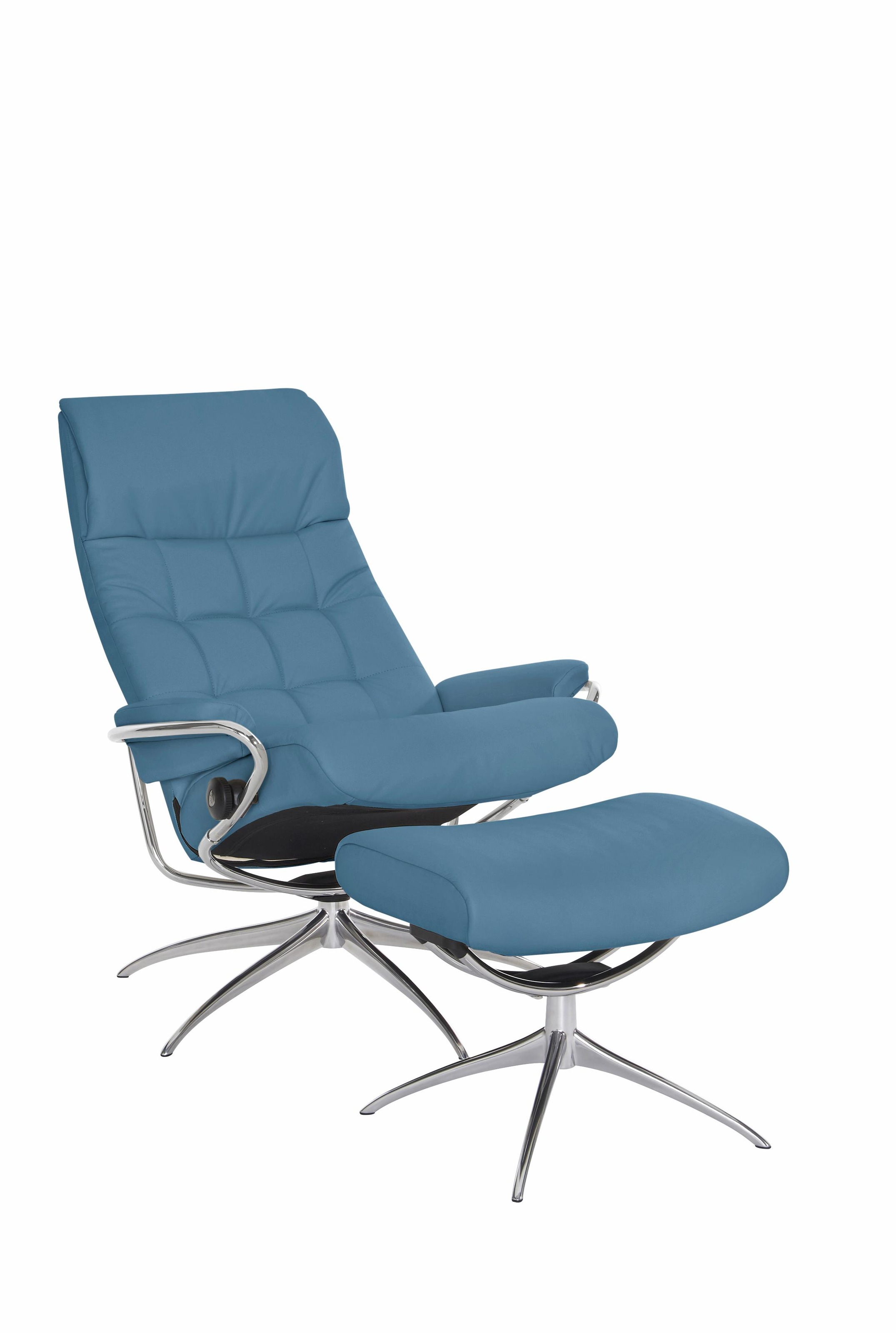 Stressless® Relaxsessel »London«, (Set, Relaxsessel mit Hocker), mit Hocker, High Back, mit Star Base, Gestell Chrom