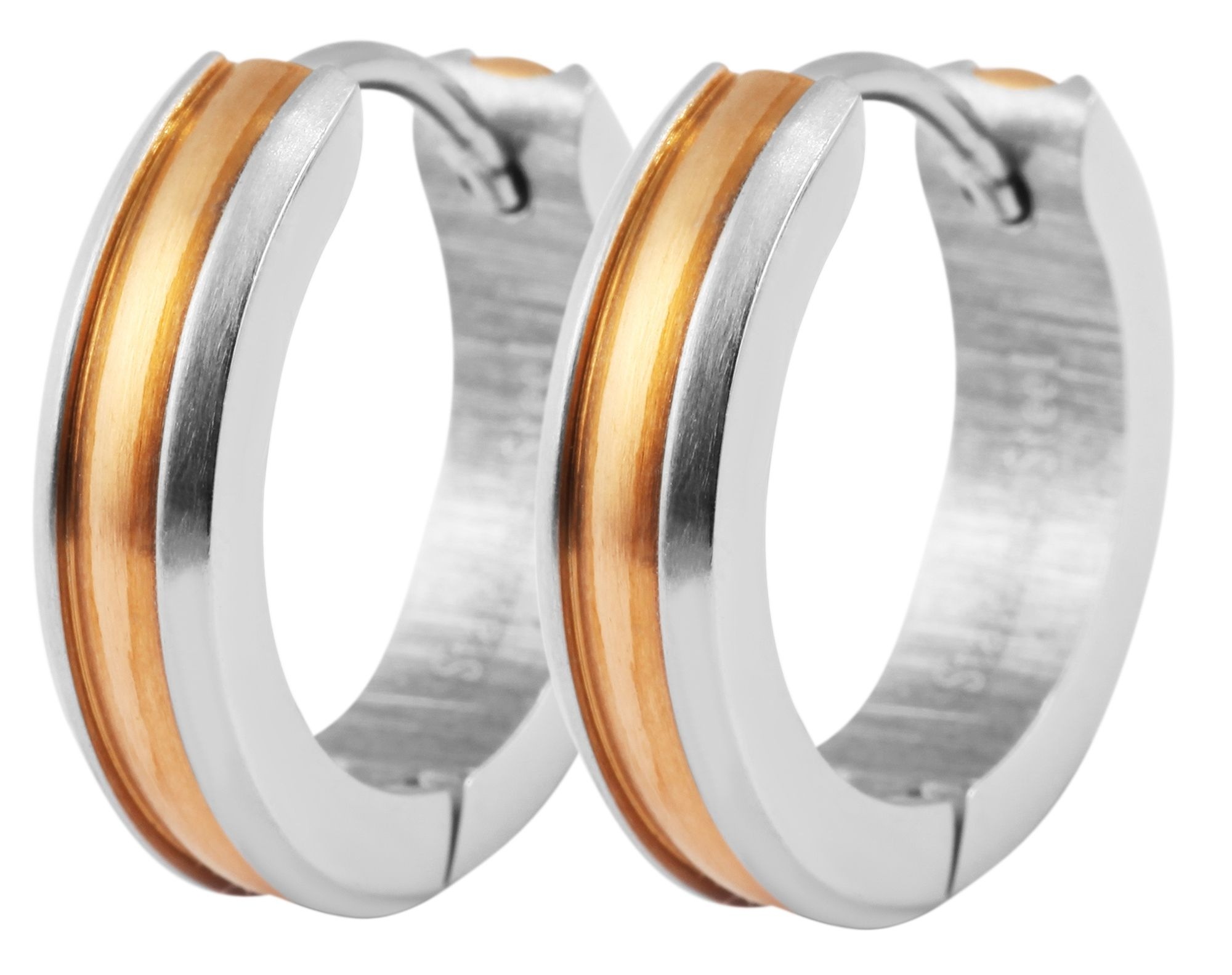 Adelia´s Paar Creolen »Damen Ohrringe ¿ Klappcreole aus Edelstahl«