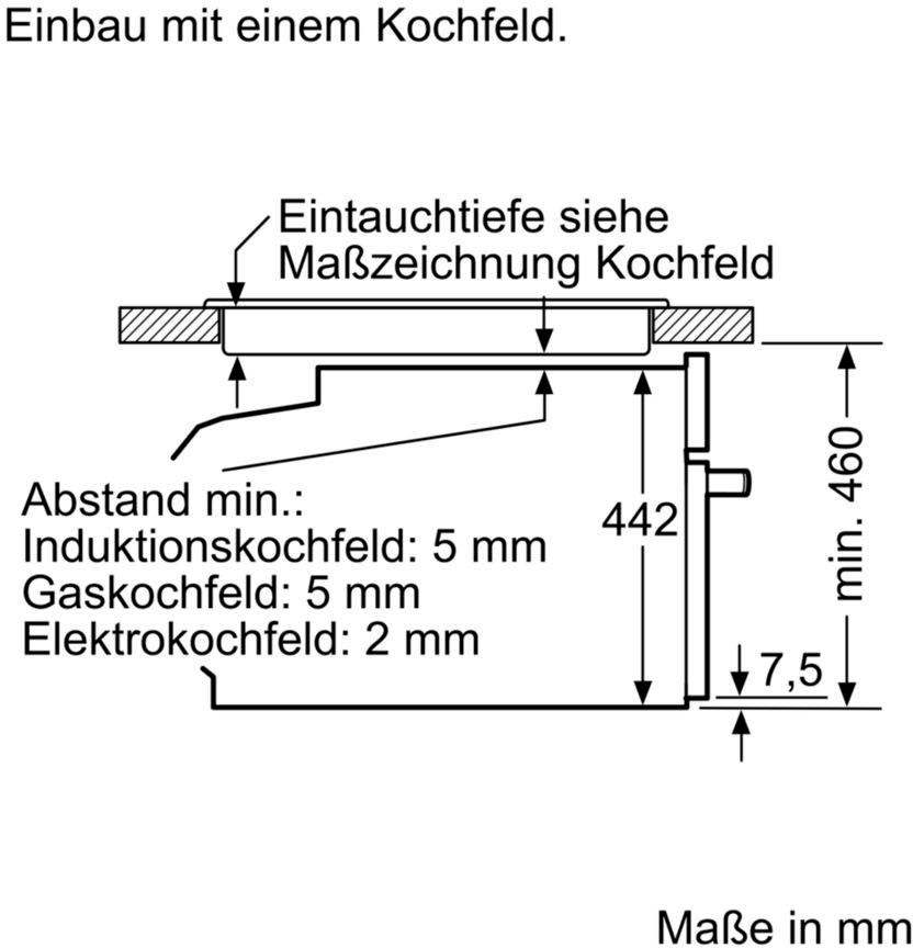 BOSCH Dampfbackofen 8 »CSG636BS3«, mit Teleskopauszug nachrüstbar, ecoClean Direct, mit softClose