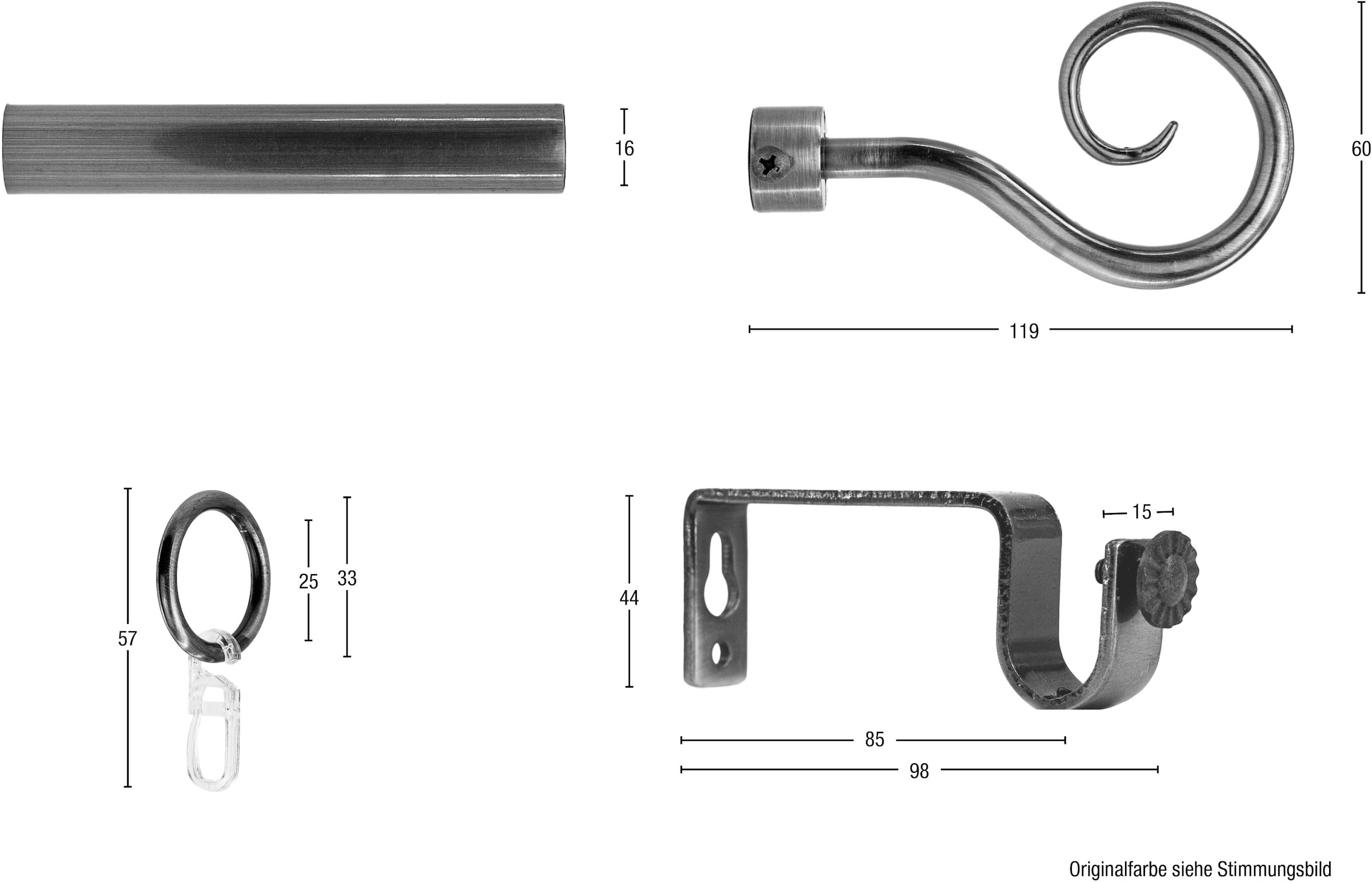 GARESA Gardinenstange »Roma« 1 läufig-läufig