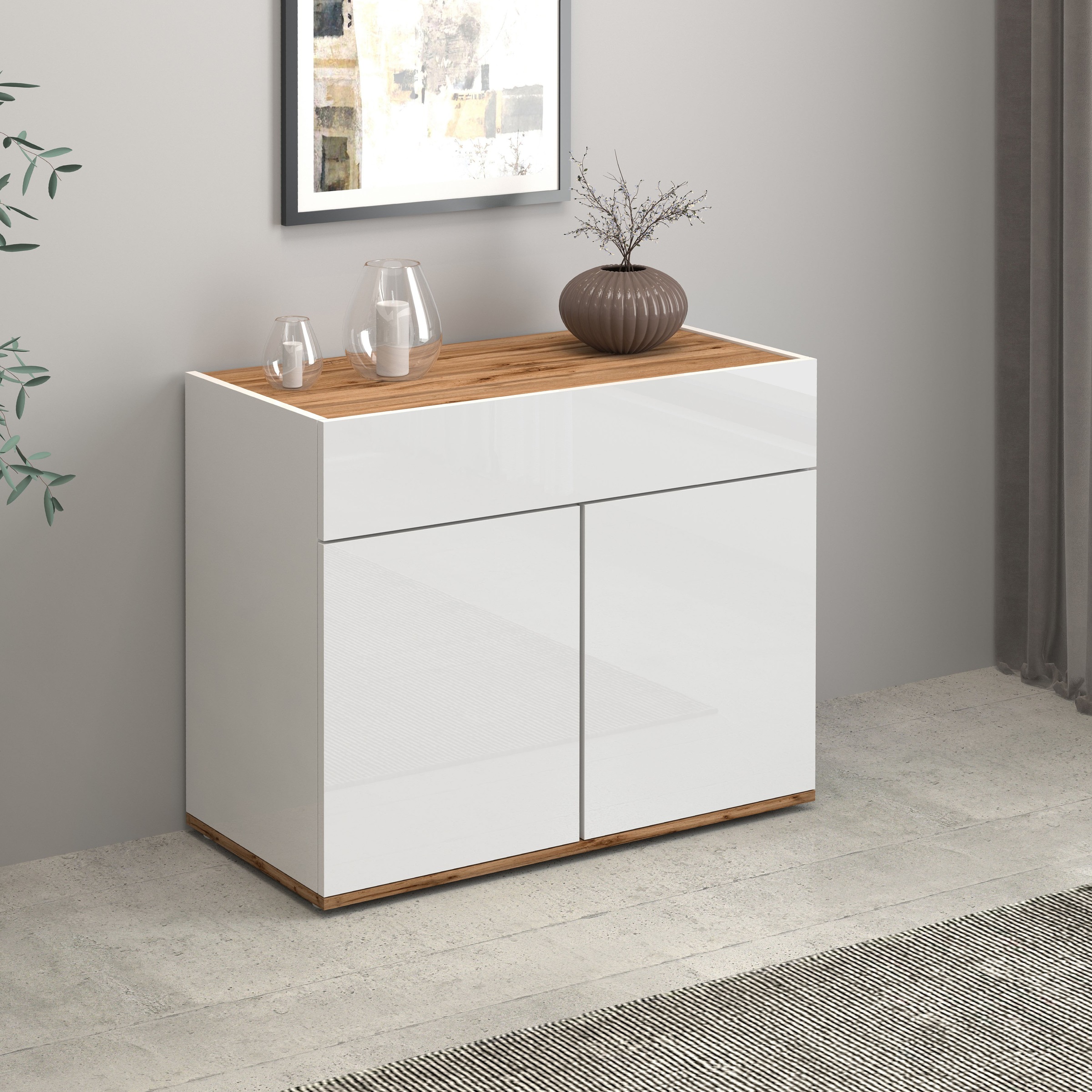 INOSIGN Sideboard »Garda, Kommode, Schrank, Kredenz«, 2 Türen, 1 Schublade,grifflos Breite 80,9 cm
