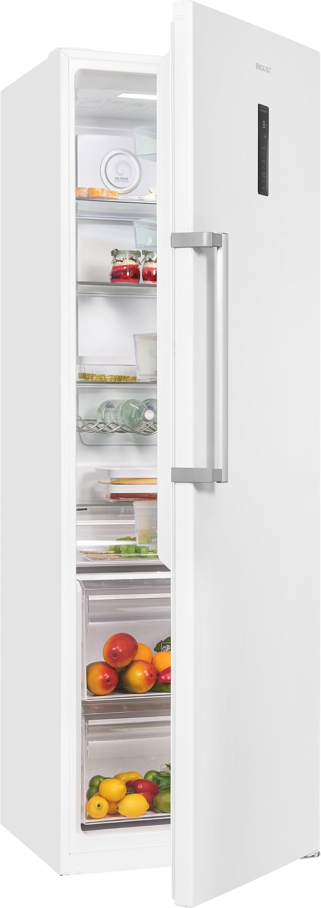 exquisit Kühlschrank »KS360-V-HE-040C weiss« 185 cm hoch 60 cm breit Nie wieder abtauen: Vollraum-Kühlschrank mit No-Frost & LED